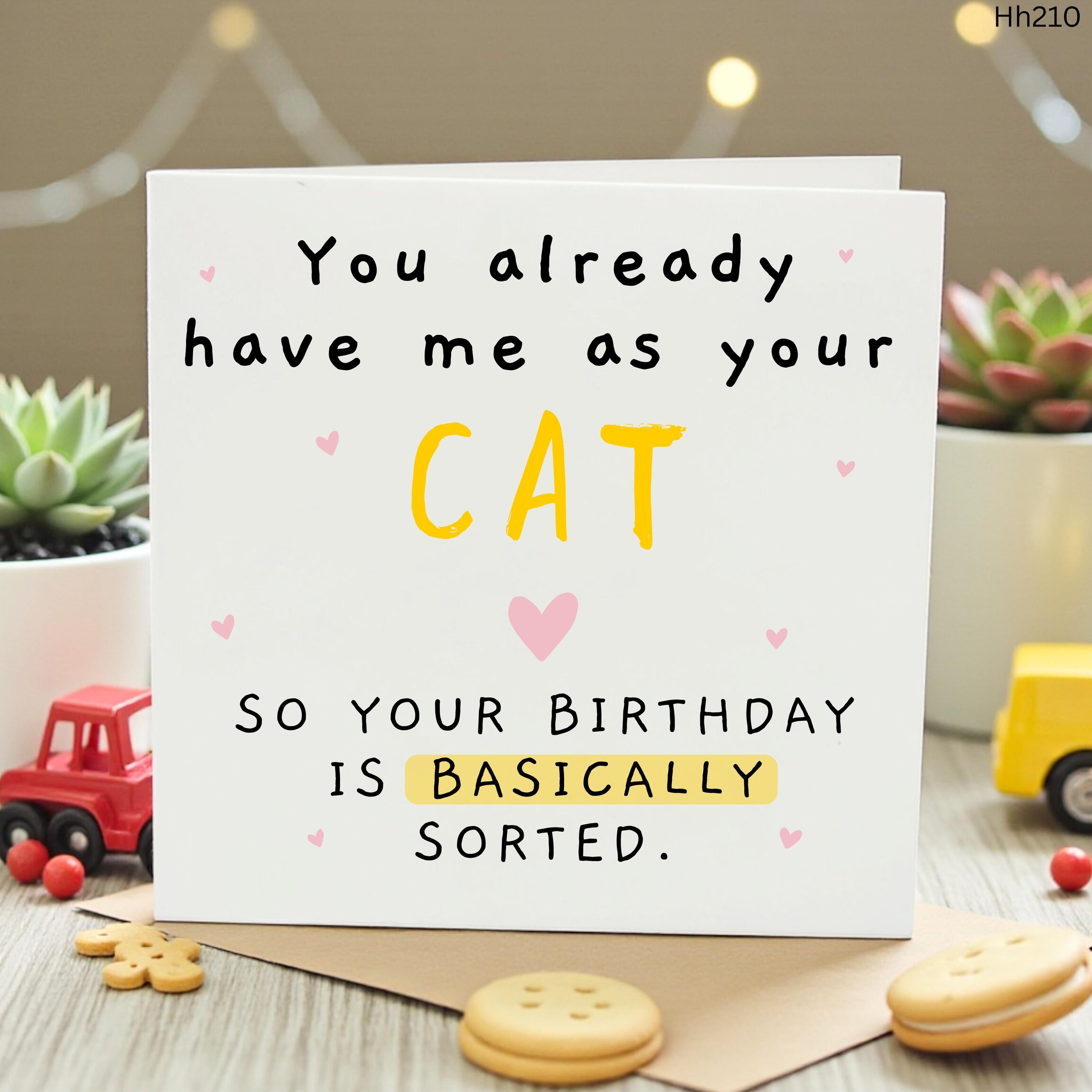 Cat Birthday Card From The Cat Funny Cat Birthday Card For Him Her Cat Mom Birthday Card Cat Dad Card Birthday Card From Cat Cat Lover Gift