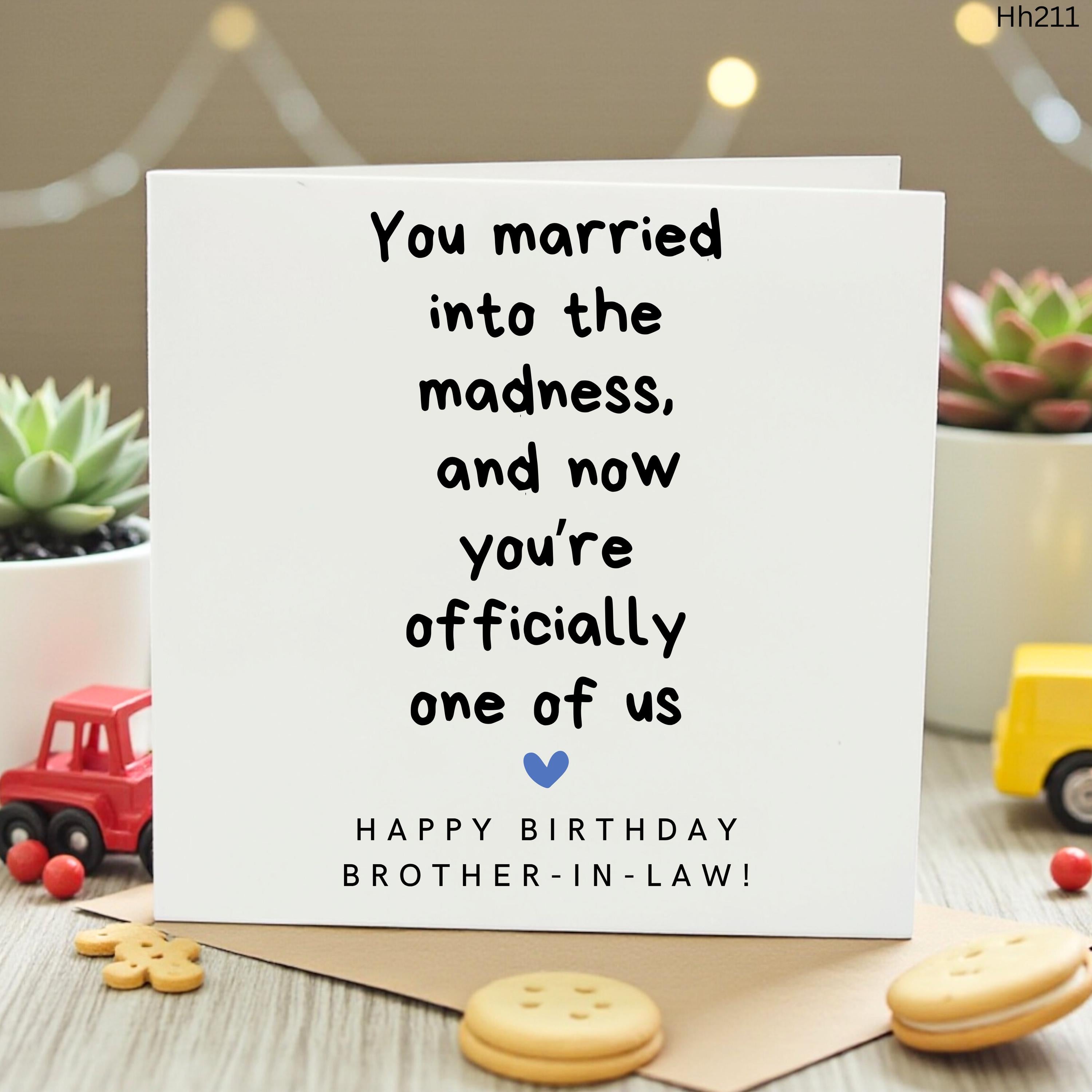 Funny Brother in Law Birthday Card, Married Into Madness Birthday Gift for Him, Card from Sister in Law or Brother, Humorous In Law Card