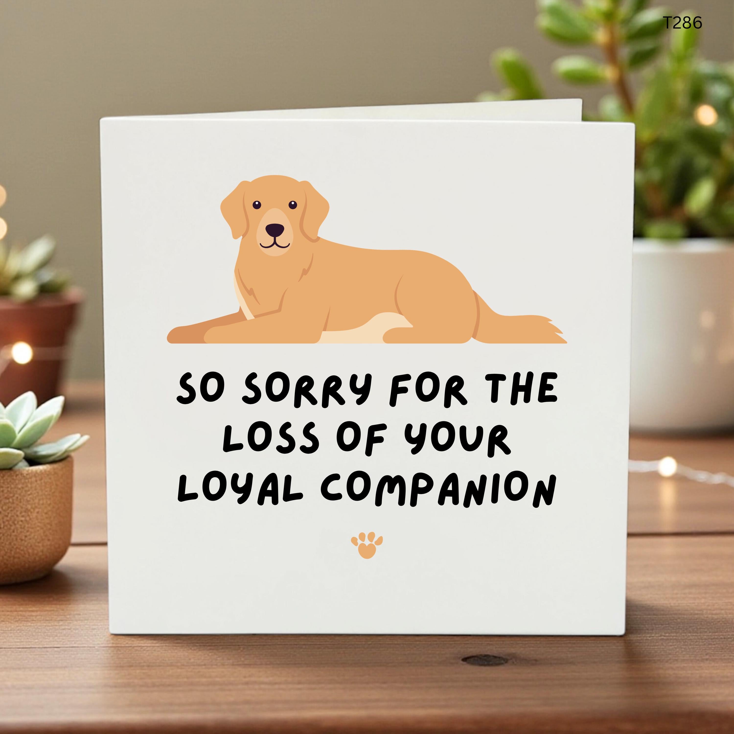 Pet Loss Sympathy Card Golden Retriever, Dog Bereavement Card, So Sorry For Your Loss Companion Gift, Rainbow Bridge Custom Condolence Card