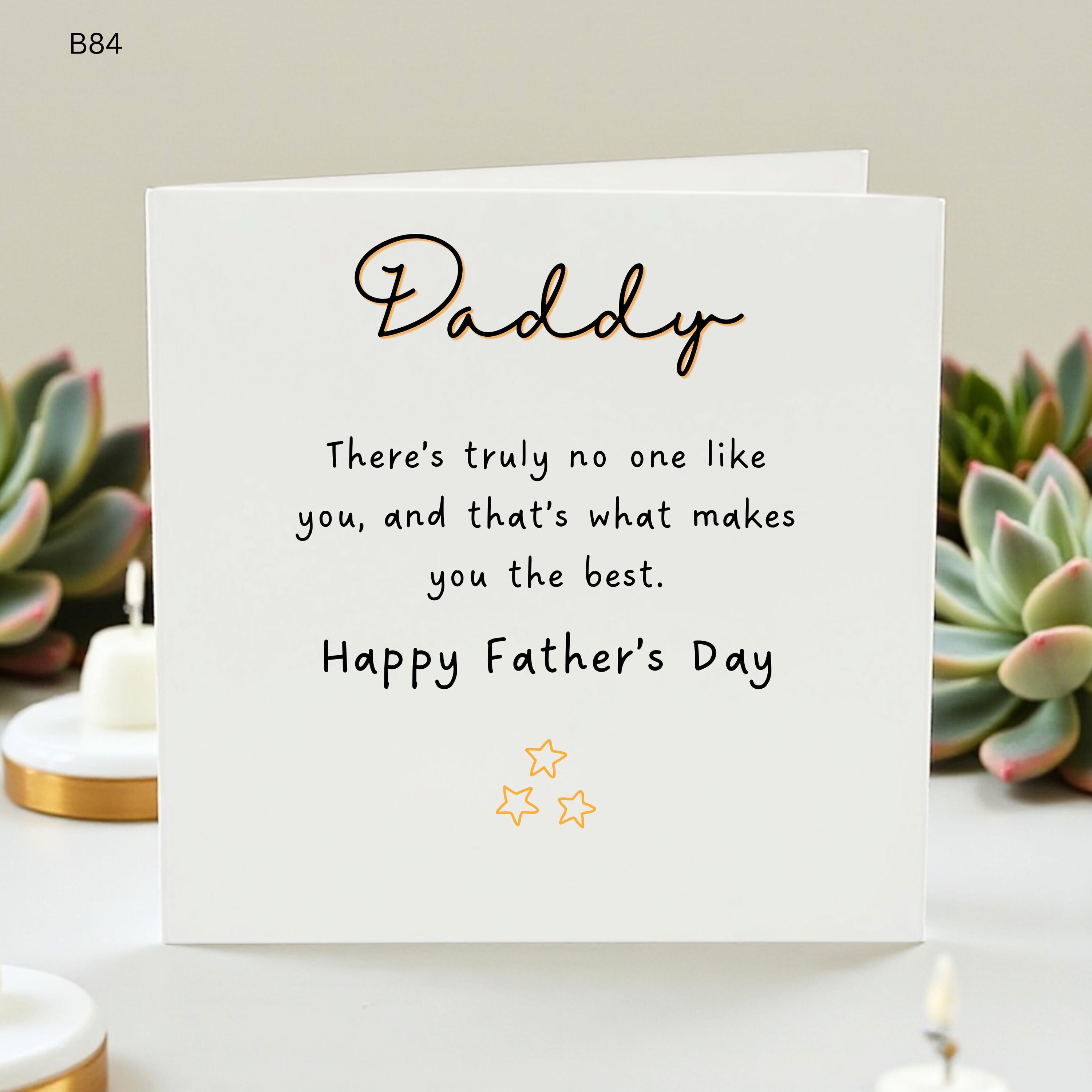 Personalised Daddy Father's Day Card From Son Daughter, Cute Dad Card, Happy Fathers Day Daddy Card, Best Daddy Keepsake Gift