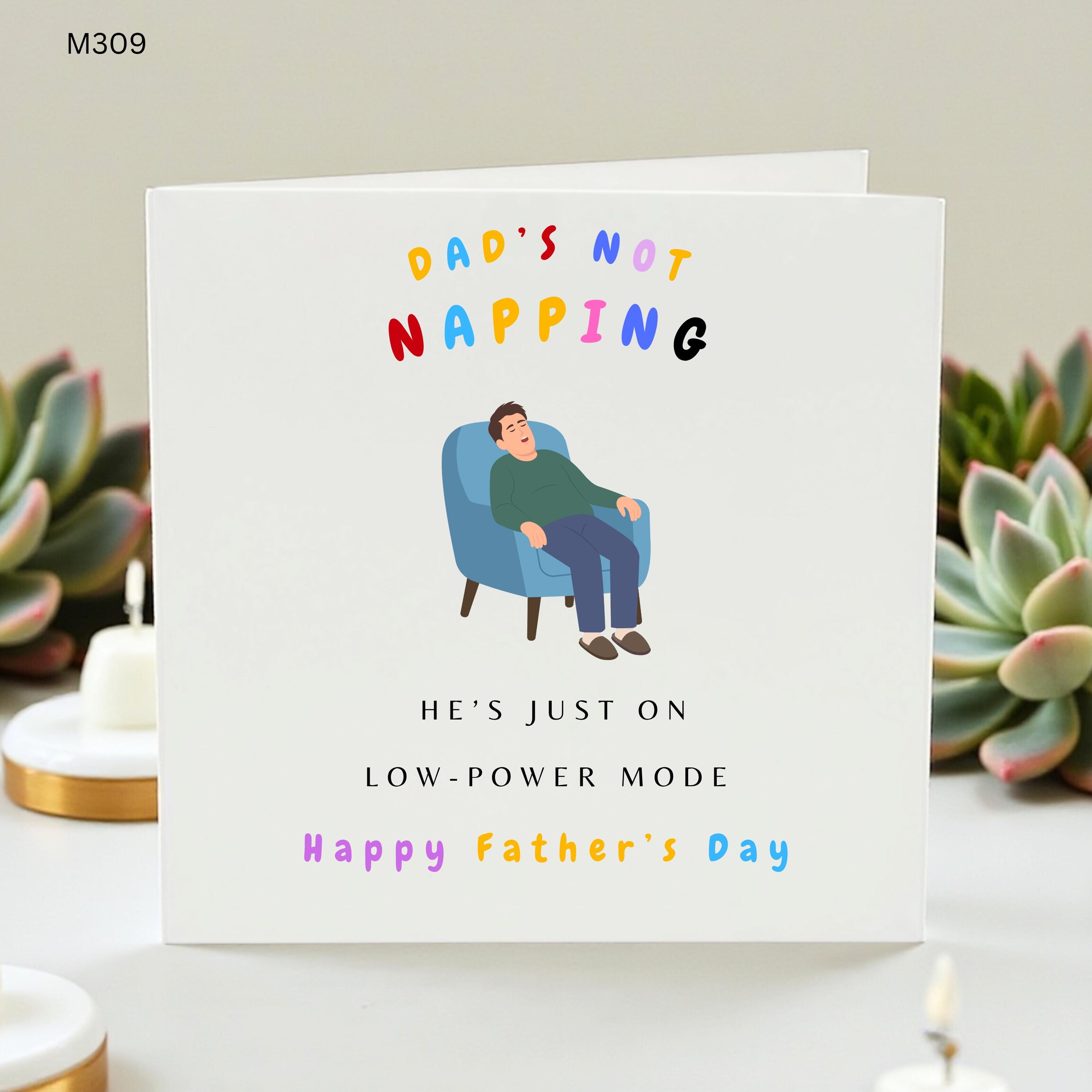 Funny Fathers Day Card For Dad, Dad Napping Card, Low Power Mode Dad Card, Cute Card From Kids, Daddy Gift, Father's Day Card Daddy Card.