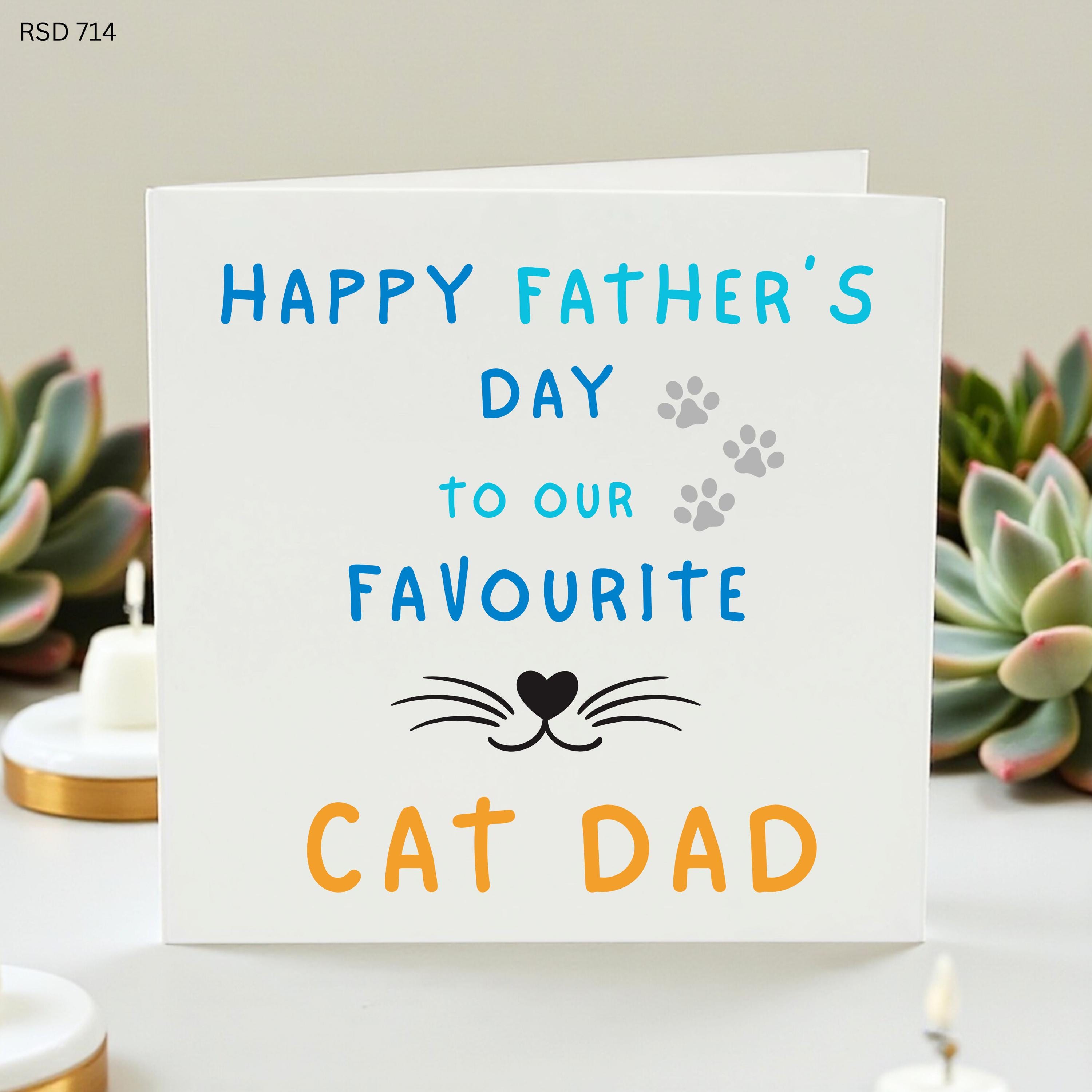 Father's Day Card From Cat, Favourite Cat Dad Card, Cute Cat Dad Gift, Cat Lover Dad Card, Personalised Pet Dad Card
