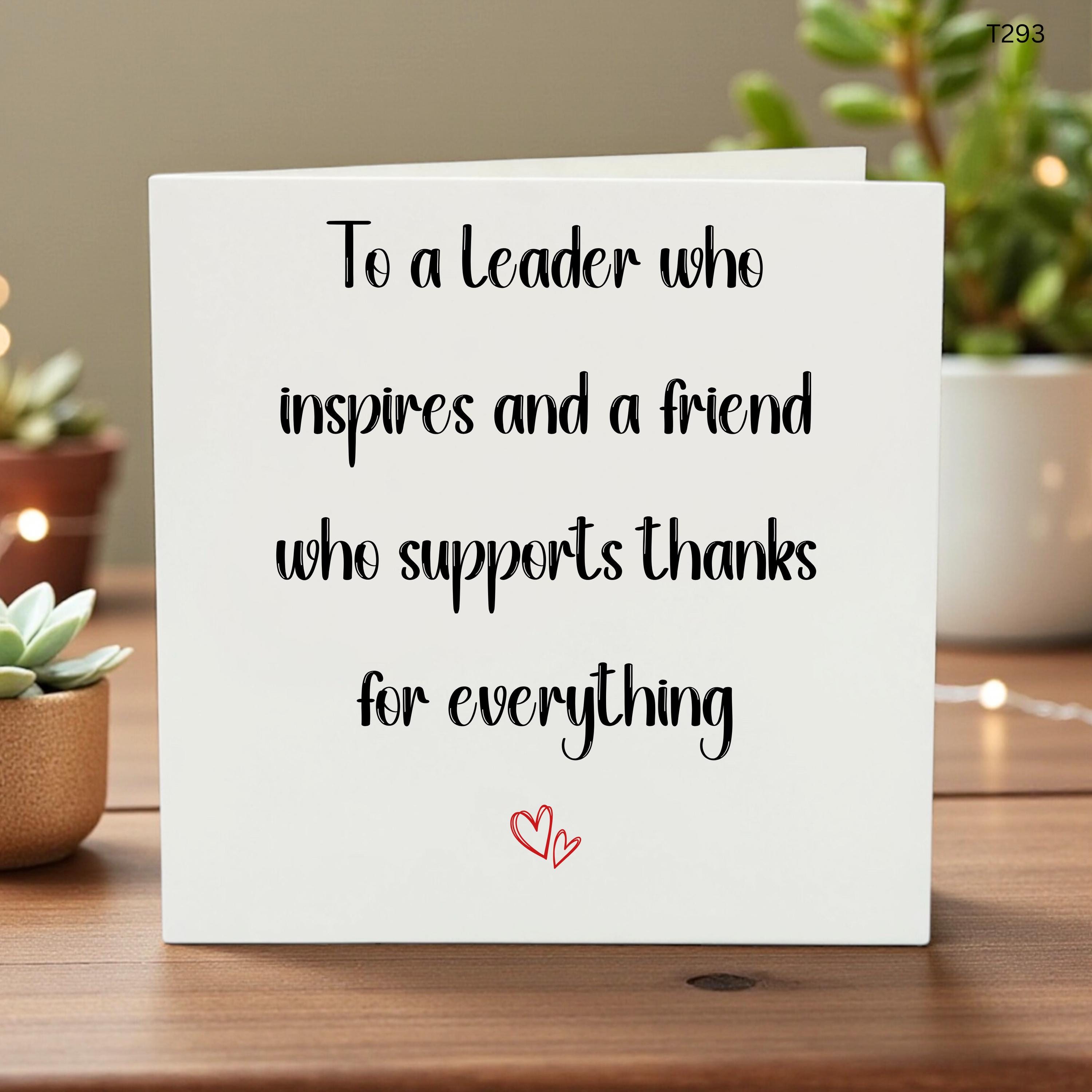 Boss Appreciation Card, Thank You Leader Gift Greeting Card, Female Boss Birthday Card, Mentor Thank You Card, Work Bestie Card