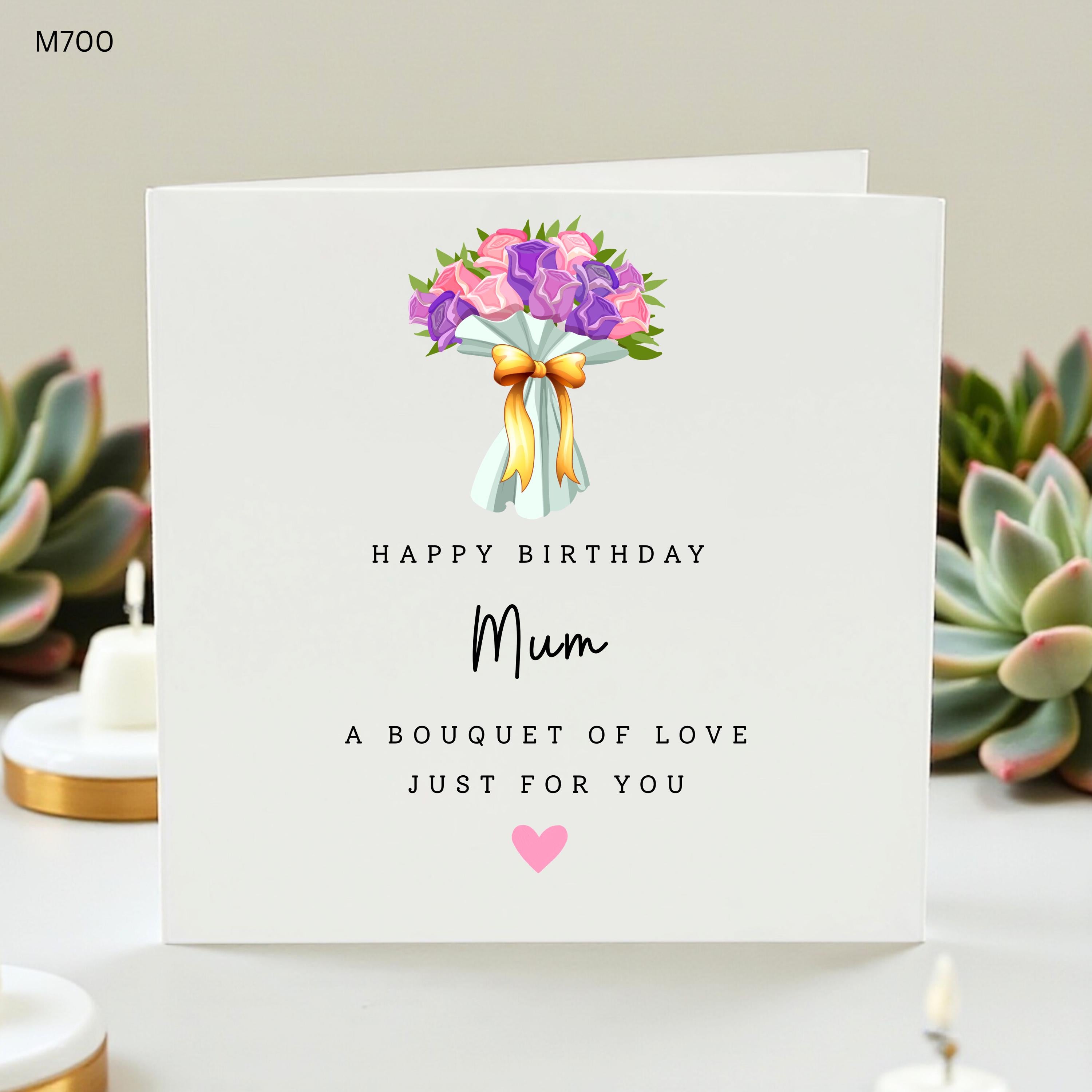 Happy Birthday Grandma Card, Cute Floral Greeting Card for Grandmother, Botanical Flower Pot Birthday Card for Nana Gran Granny
