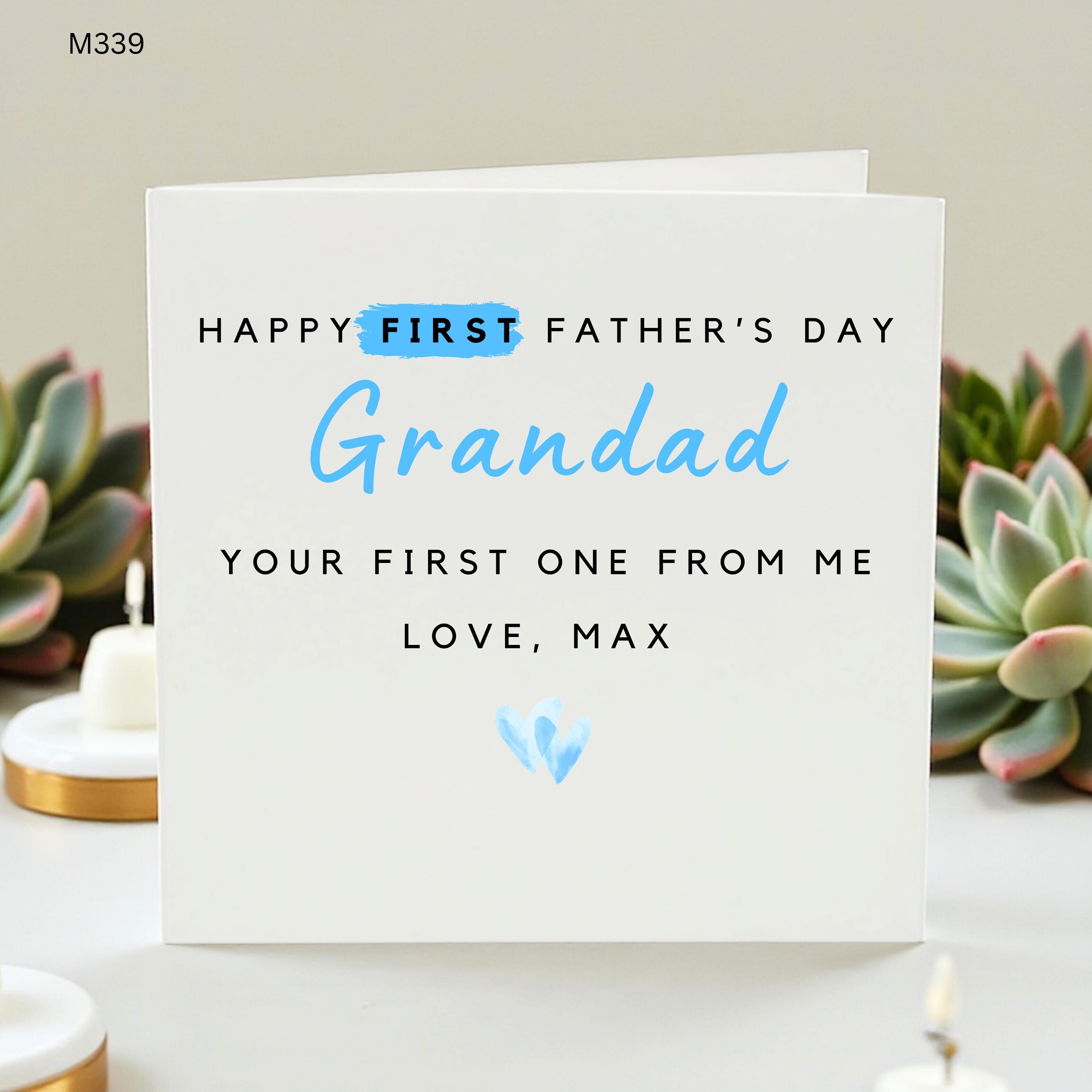 Personalized First Father's Day Card for Grandad, Custom 1st Father's Day Gift for Grandpa from Grandson, Happy Father’s Day Grandad Card