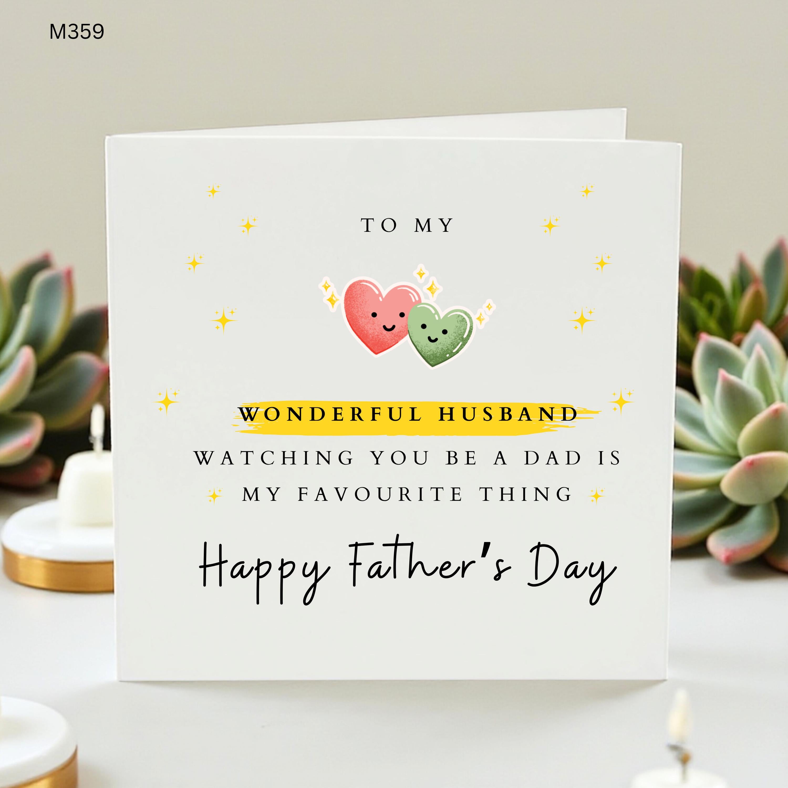 Father's Day Card for Husband, To My Wonderful Husband, Watching You Be a Dad, Sentimental Father's Day Gift from Wife, First Father's Day