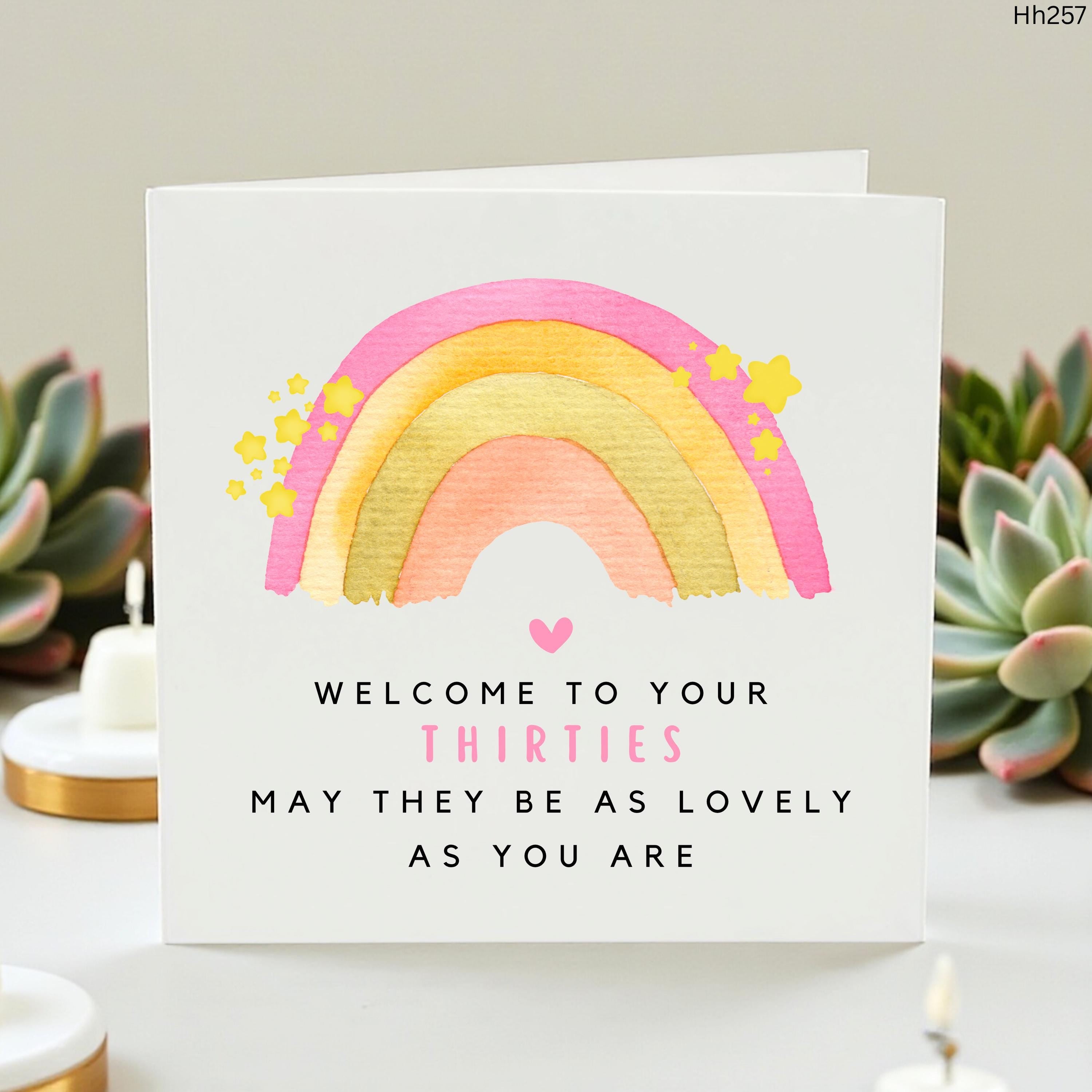 30th Birthday Card For Her, Welcome To Your Thirties Card, Cute Rainbow 30 Birthday Card, Funny Milestone Card, Sister Friend Daughter