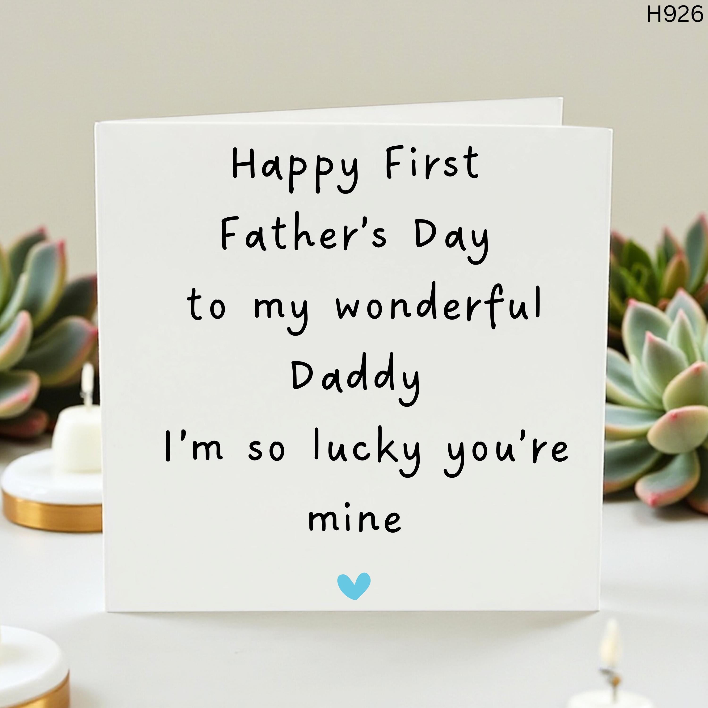 Happy First Father's Day Card for New Daddy, 1st Father's Day Card from Baby, I'm So Lucky You're Mine Heartfelt Card for Husband New Dad