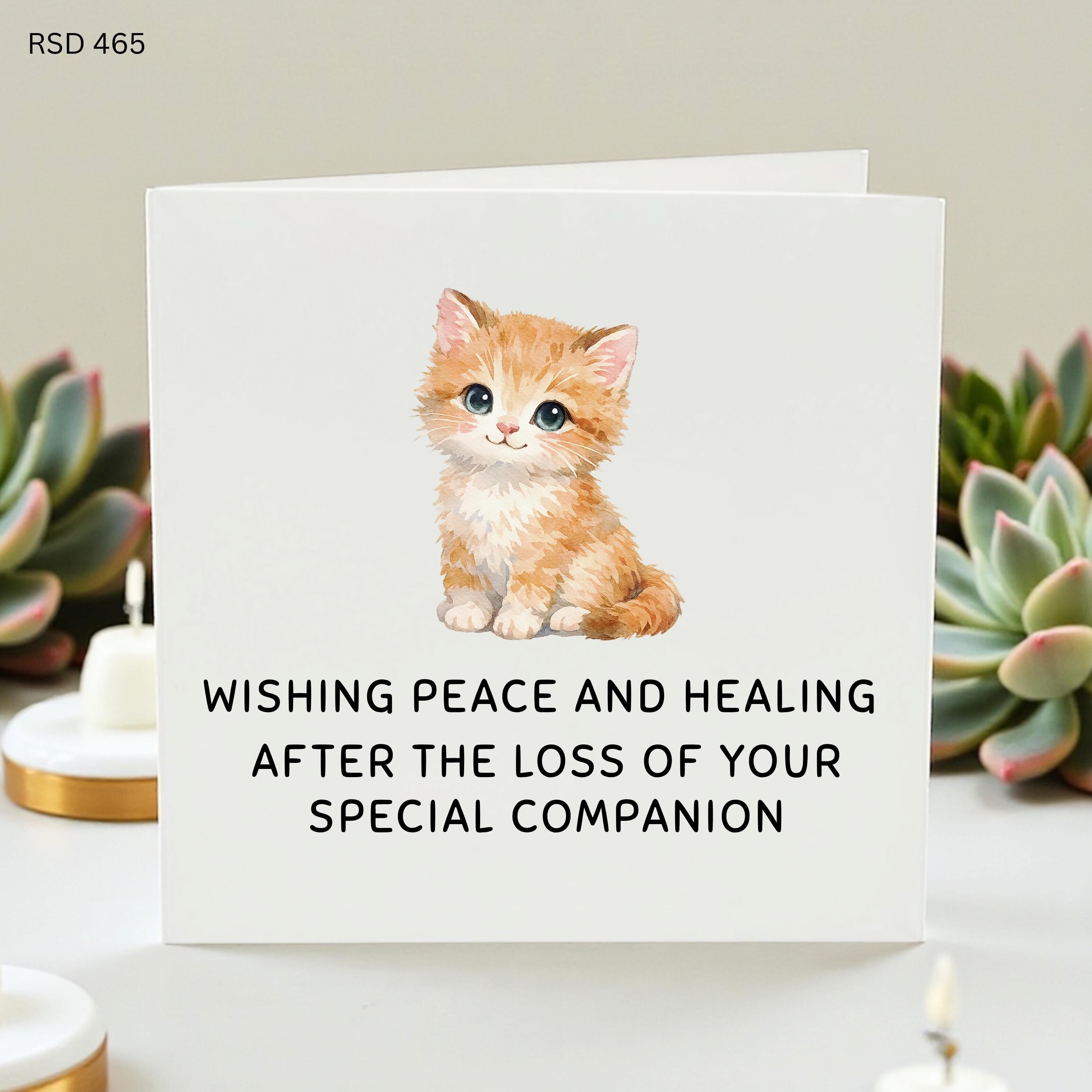 Cat Loss Sympathy Card: Pet Condolence Card - Thinking of You