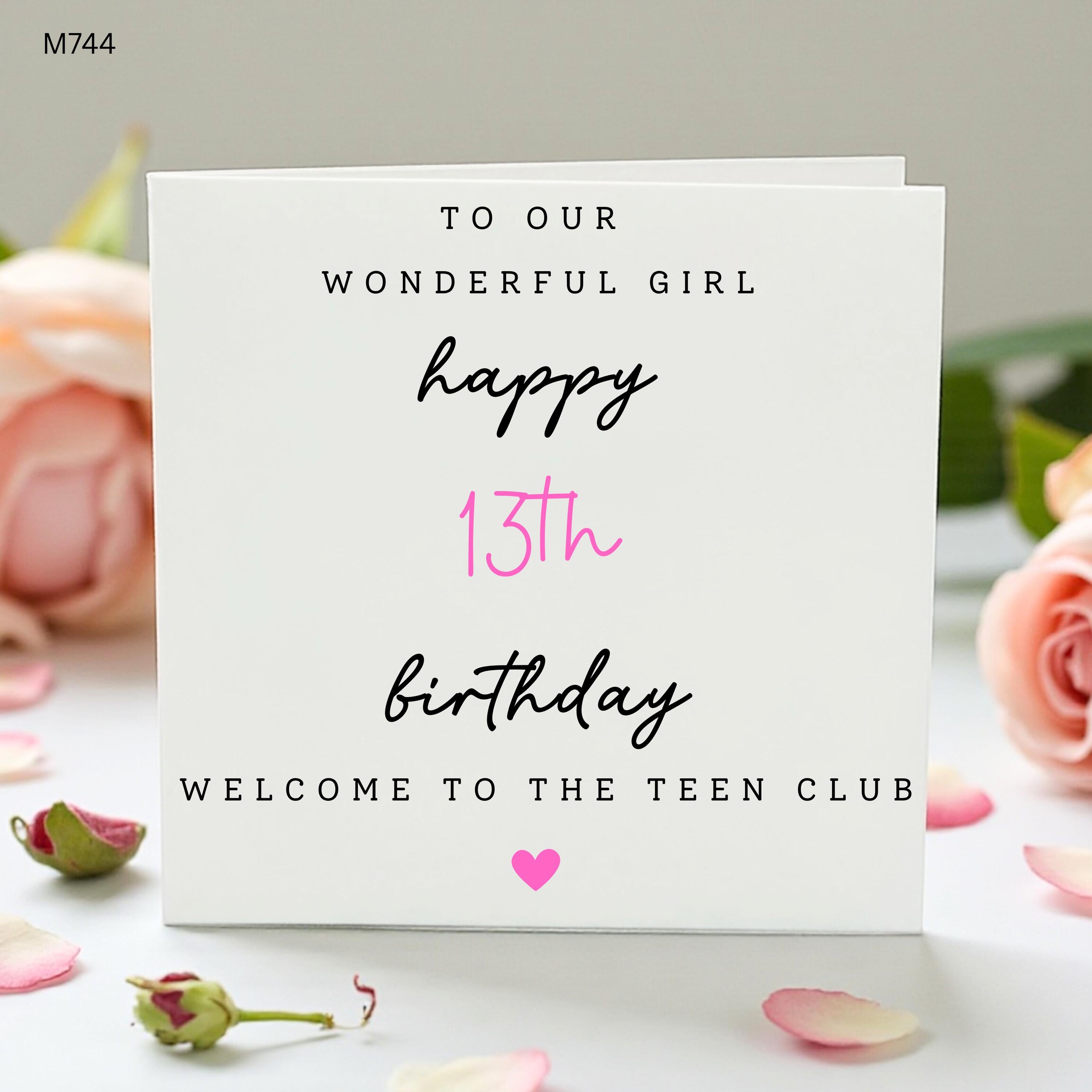 Personalised 13th Birthday Card For Daughter Granddaughter Niece, Teen Girl Birthday Card, Welcome To Teen Club, Custom Age 13 Card