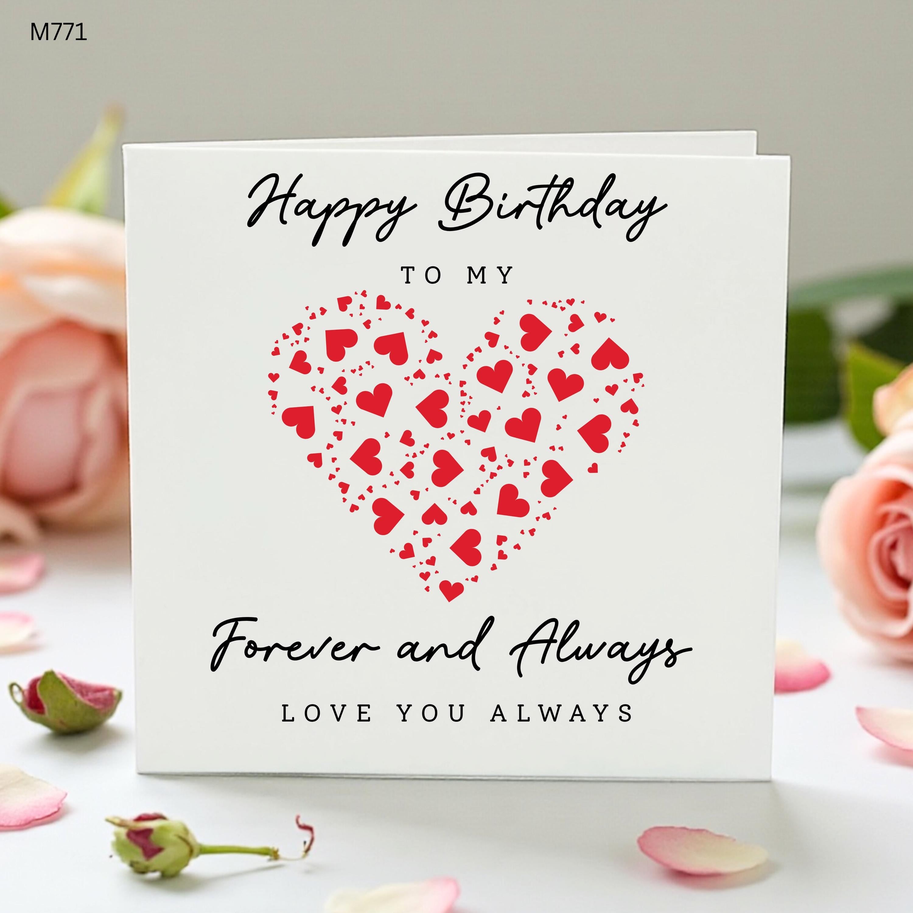 Romantic Birthday Card for Partner, Forever and Always Love You Card, To My Husband Wife Girlfriend Boyfriend Birthday Card