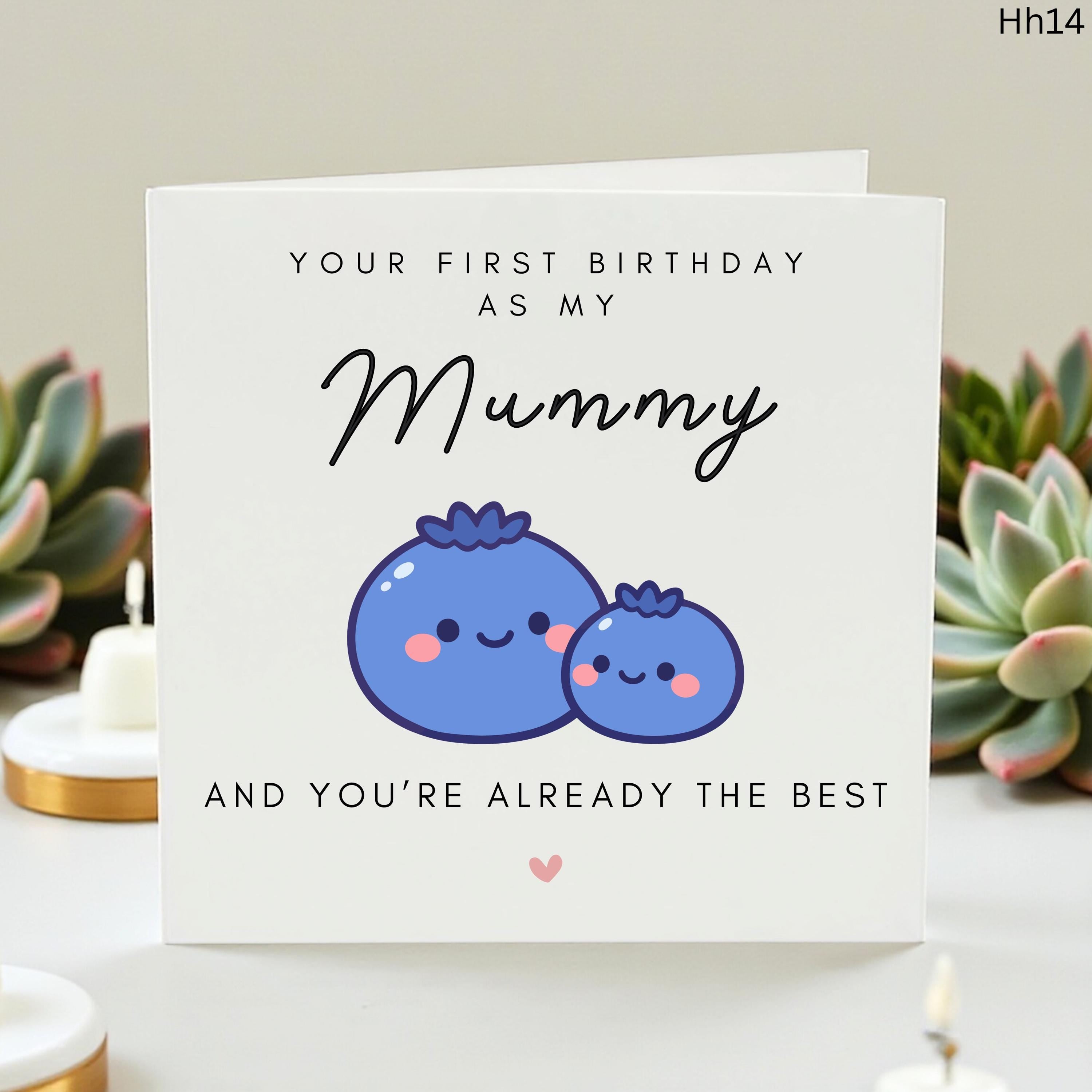 First Birthday as my Mummy Card, Cute Blueberry Birthday Card for New Mum from Baby, Personalized Mommy Birthday Gift, First Time Mum Card
