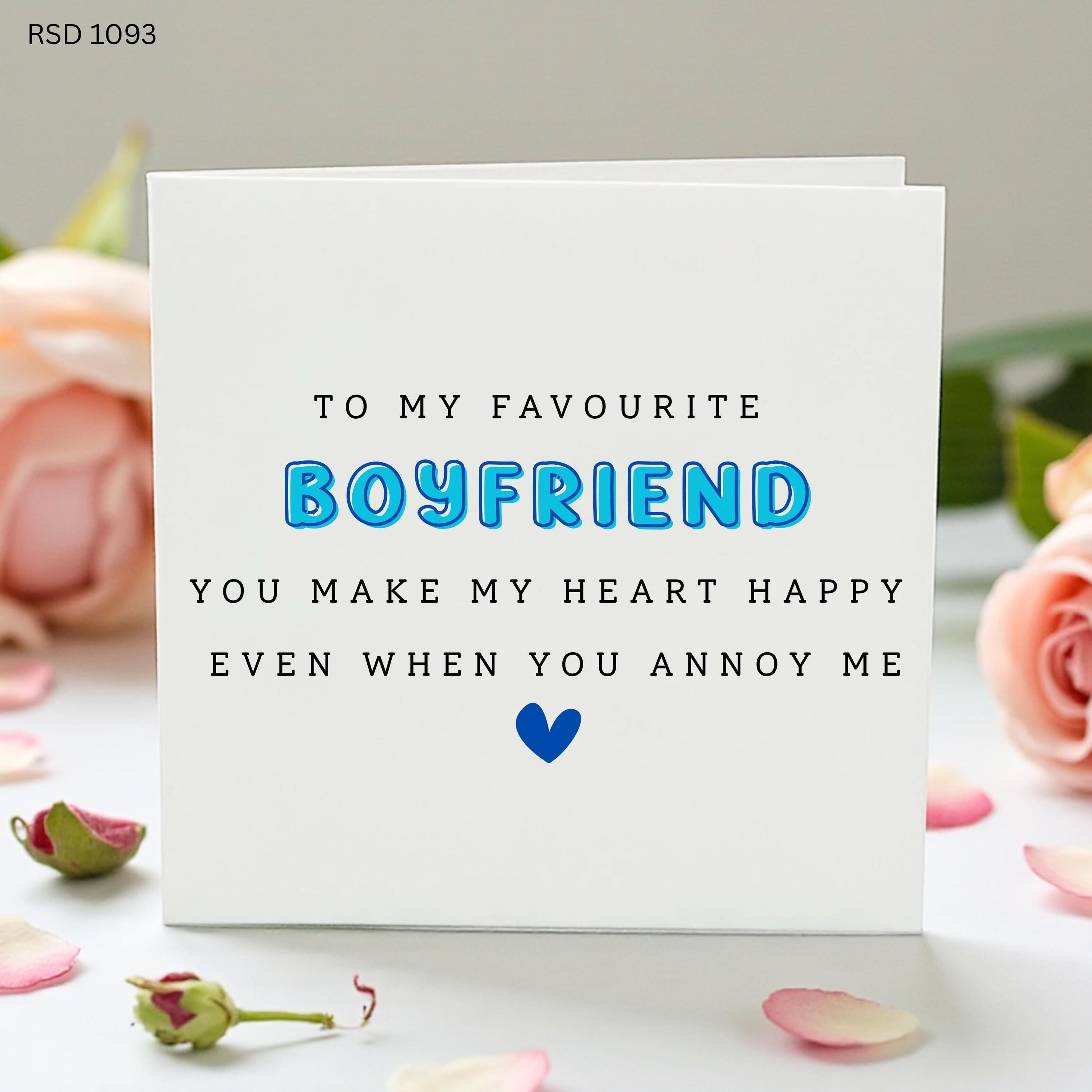 Funny Boyfriend Birthday Card, Favourite Boyfriend Card, Romantic Birthday Card For Him, Cute Love Card For Partner