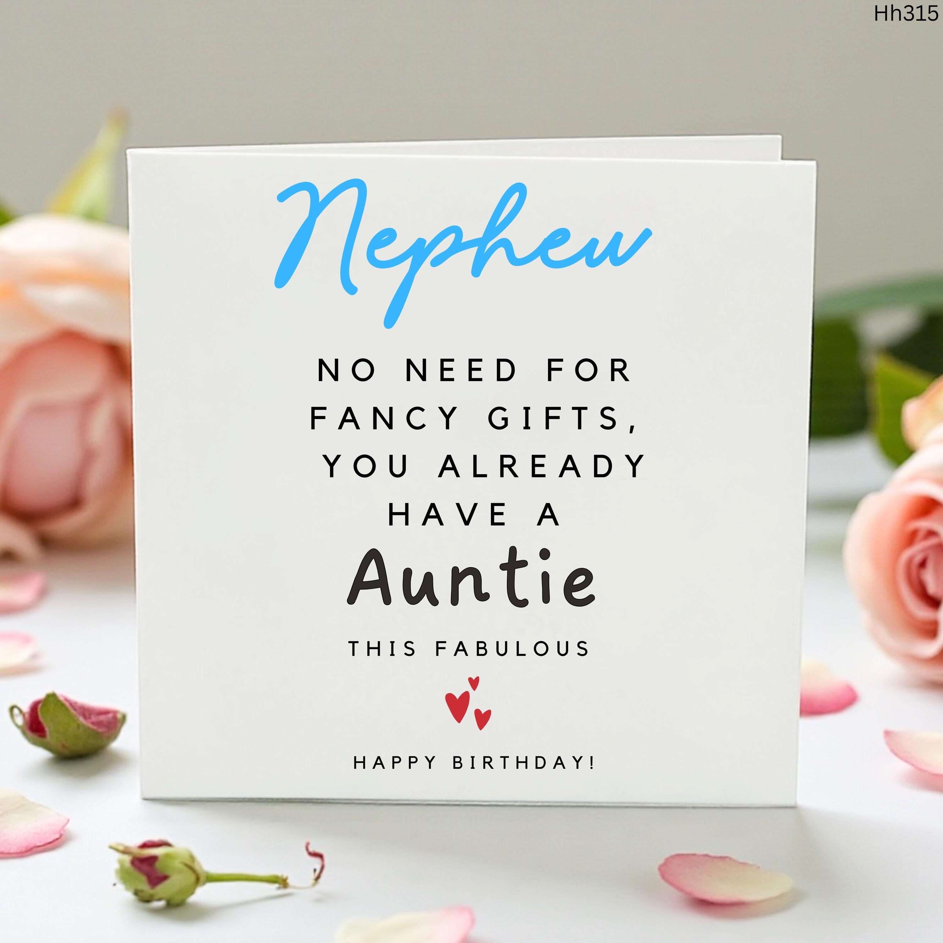 Funny Nephew Birthday Card from Auntie, Sarcastic Birthday Card for Nephew, Cute Joke Birthday Gift for Him, Witty Aunt Card for Nephew