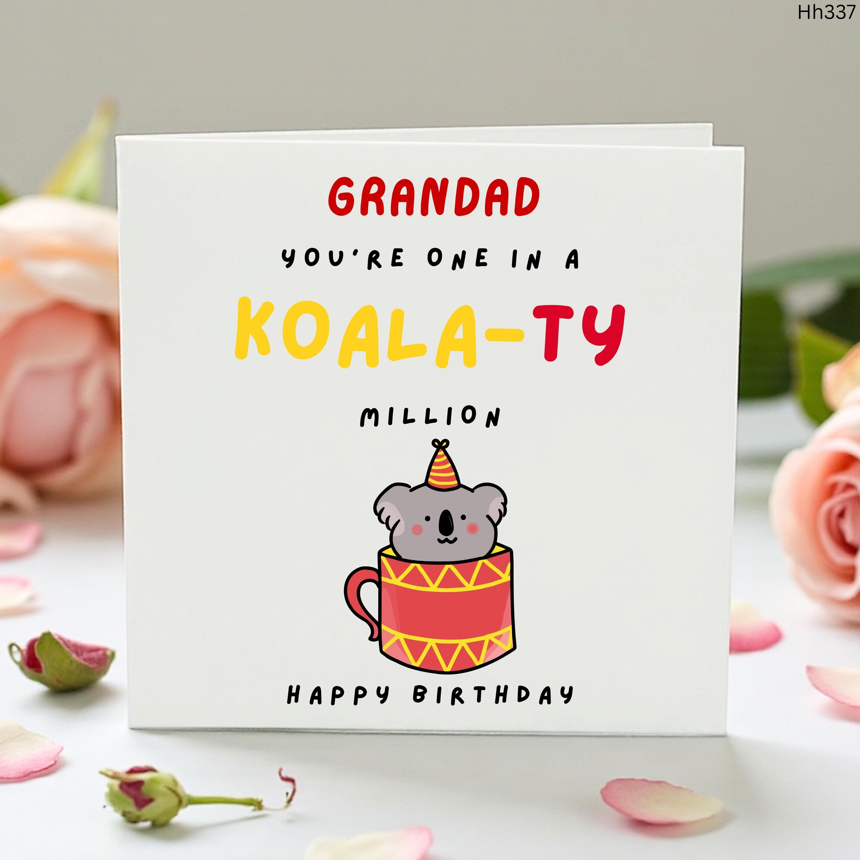 Grandad Birthday Card, Funny Grandad Birthday Card, Cute Koala Card, Personalised Grandad Card, Birthday Card for Grandad