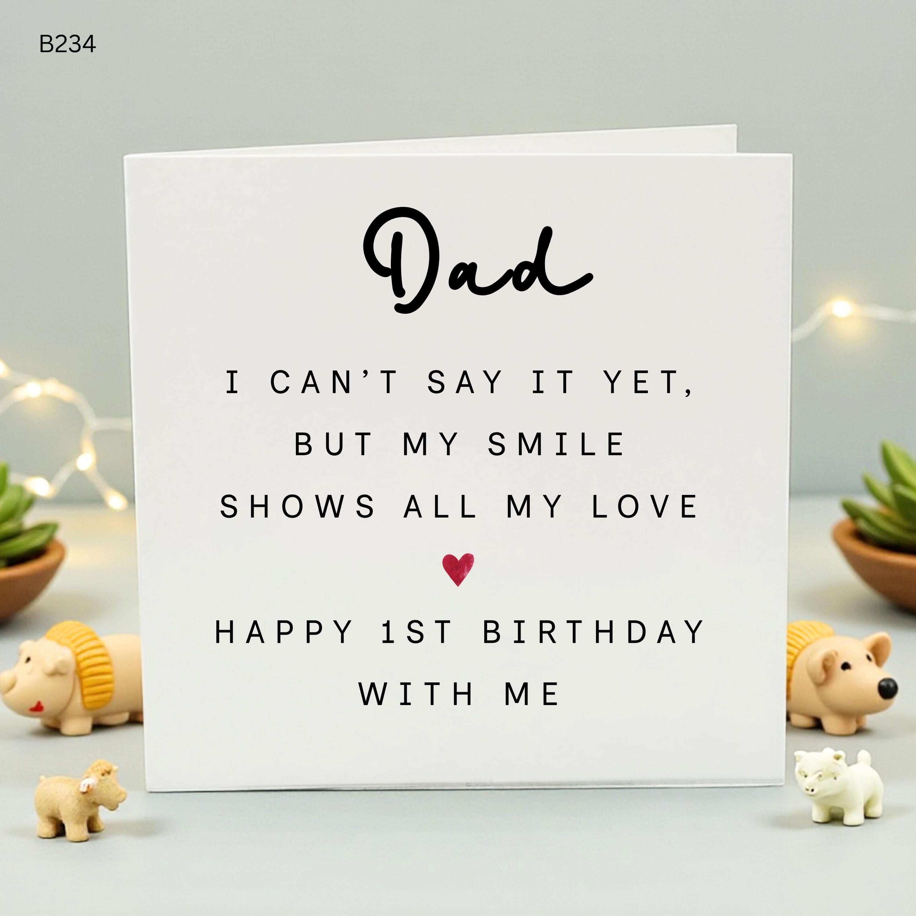 First Birthday as a Dad Card, Happy 1st Birthday With Me Dad Card from Baby, Sentimental New Daddy Birthday Gift from Son or Daughter