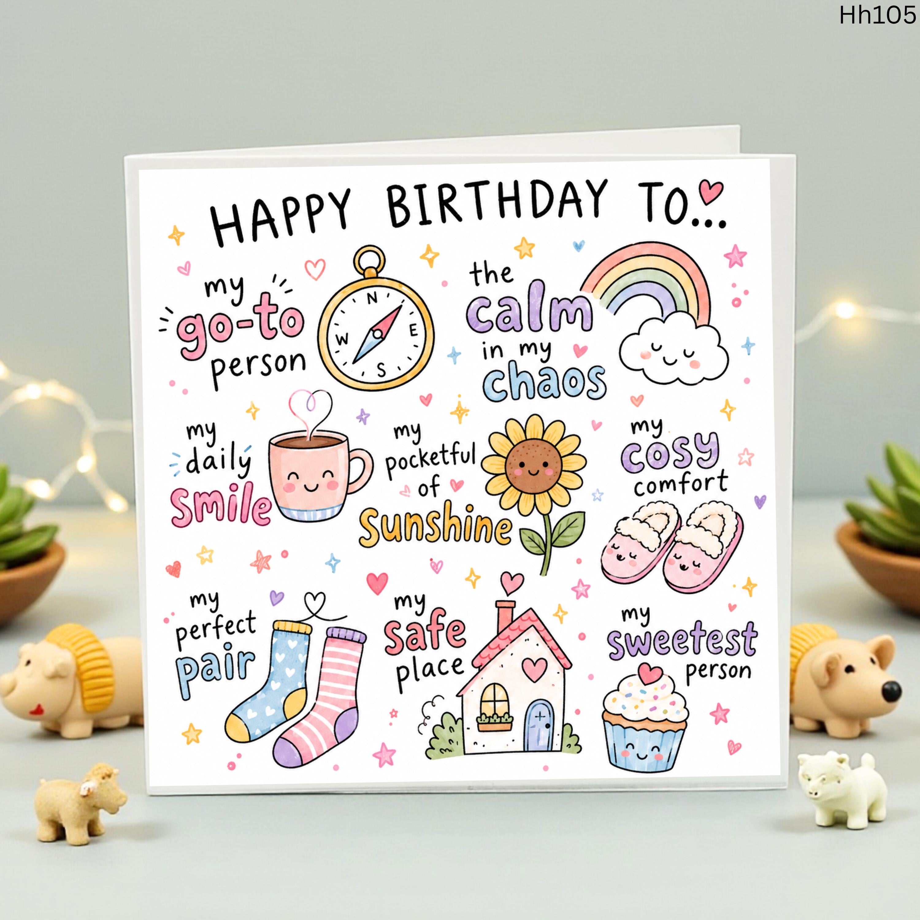 Cute Birthday Card for Best Friend, Meaningful Birthday Card for Her, Special Birthday Gift for Sister, Go To Person Card, Wife Birthday