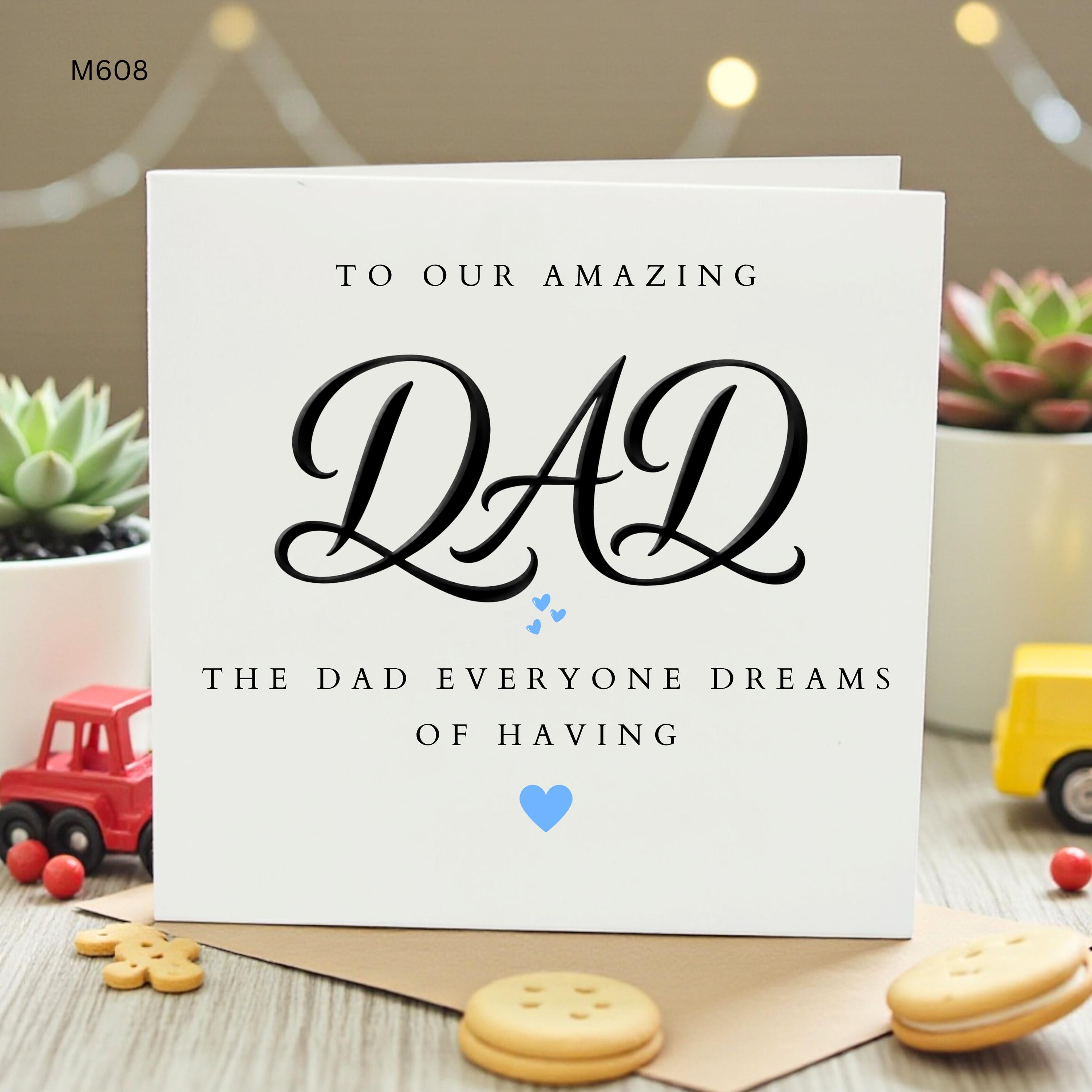 Birthday Card for Dad from Kids, Amazing Dad Card, Special Father's Day Card from Children, Cute Heart Card for Father, To Our Amazing Dad