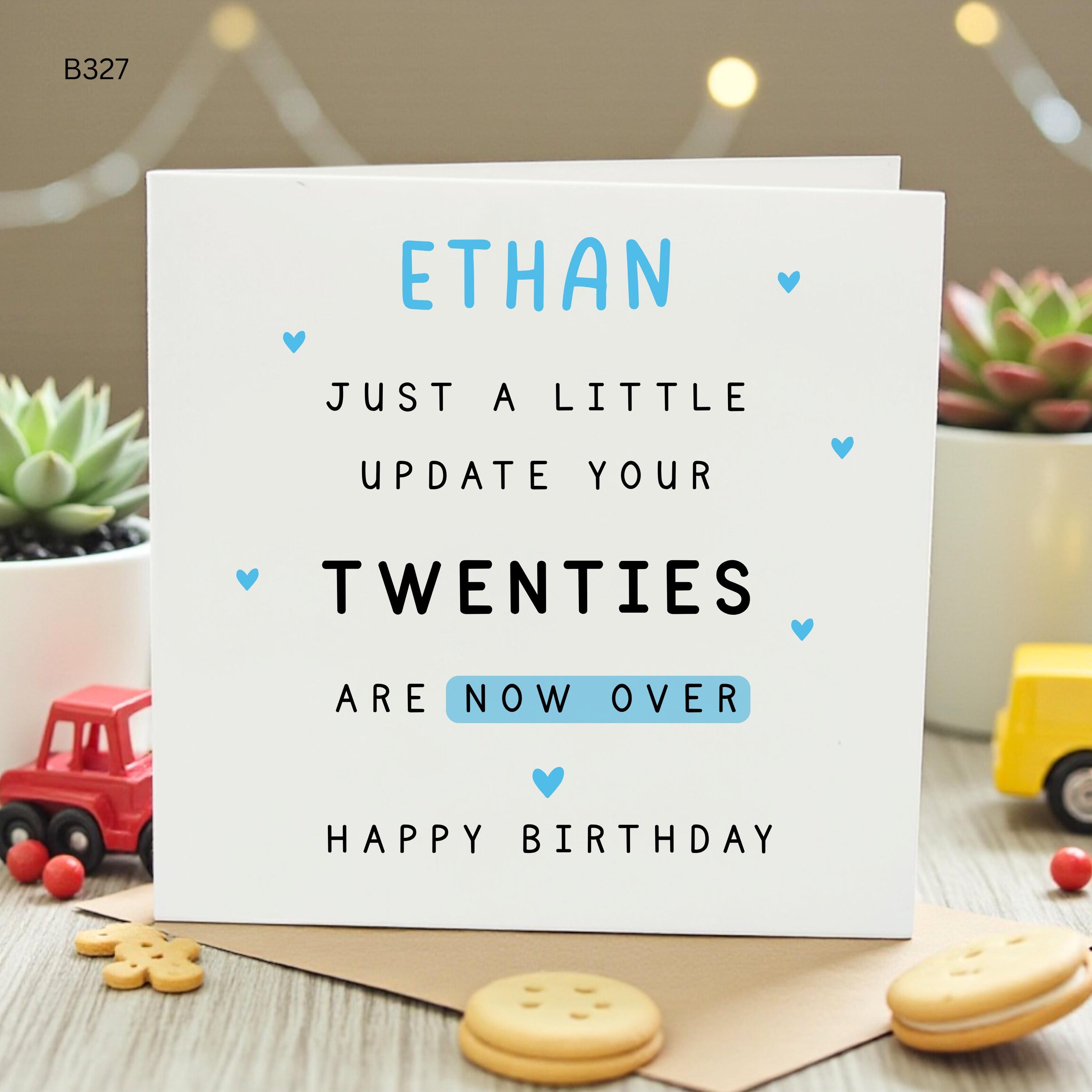 Personalized 30th Birthday Card for Him, Funny Twenties Are Over Birthday Card, Custom Name Milestone Card for Husband Boyfriend Brother