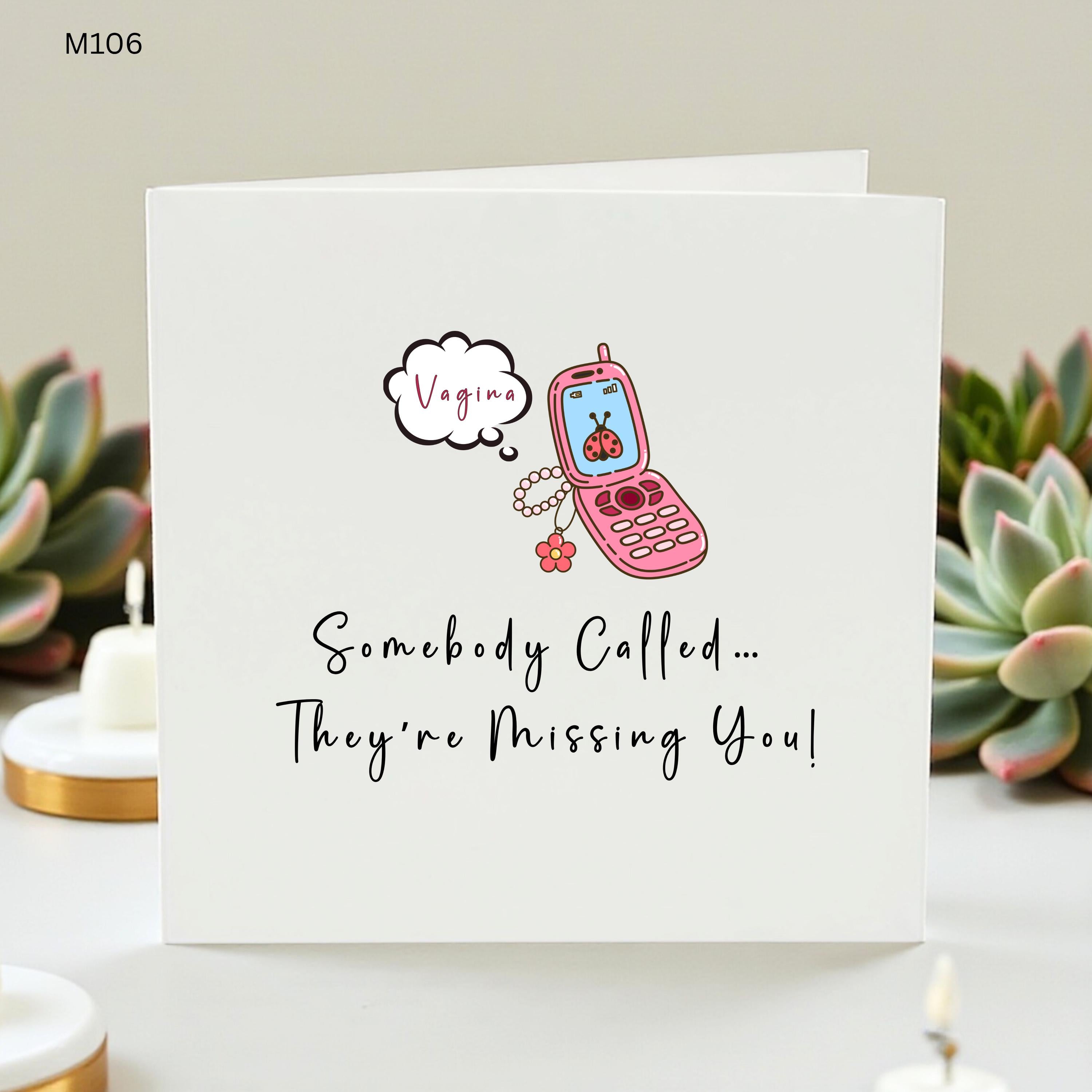 Funny Vagina Card, Somebody Called They’re Missing You Card, Hysterectomy Recovery Card, Rude Get Well Card, Cheeky Friend Card