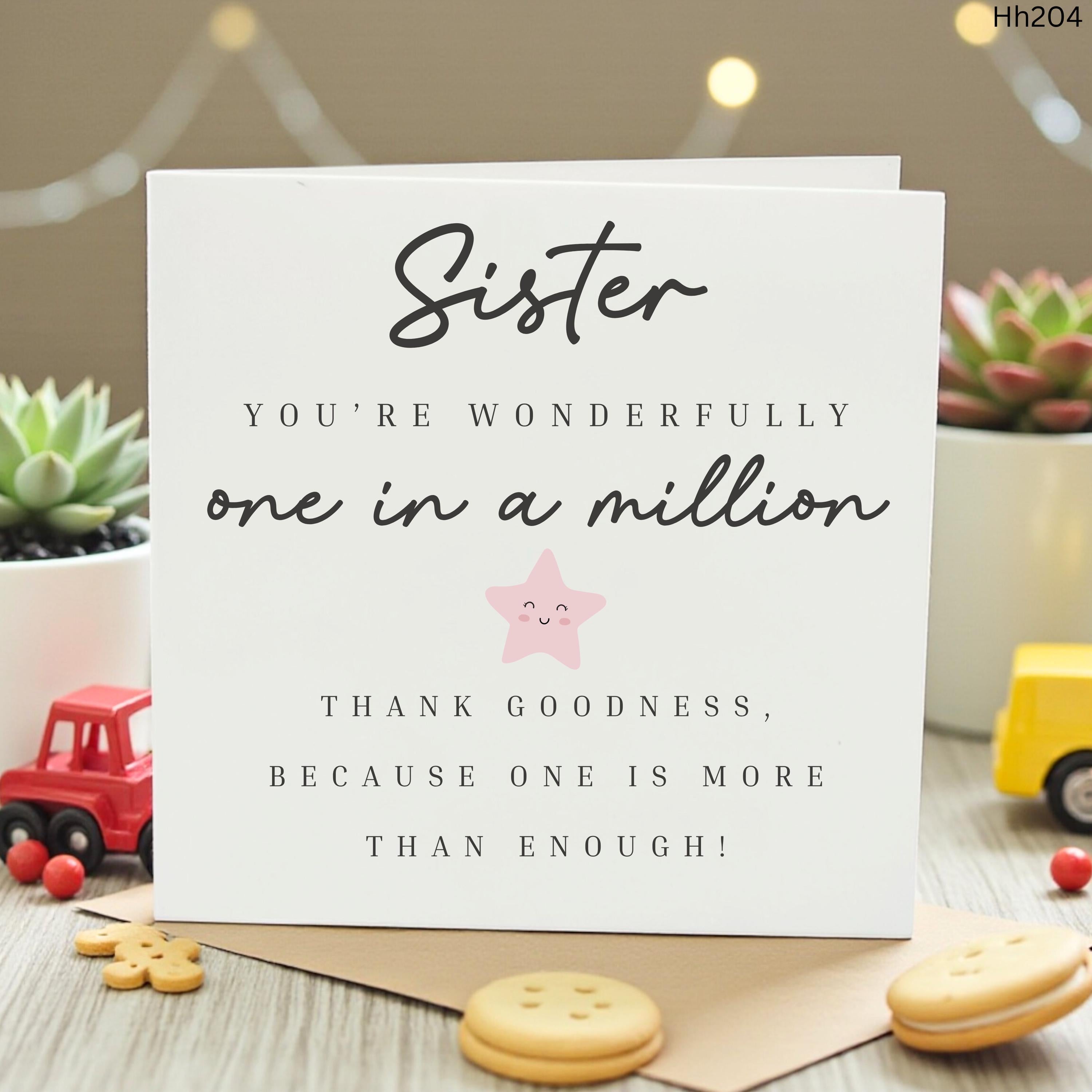 Funny Sister Birthday Card Cheeky Birthday Card for Sister Sarcastic Sister Card One in a Million Rude Greeting Card Cute Card for Her