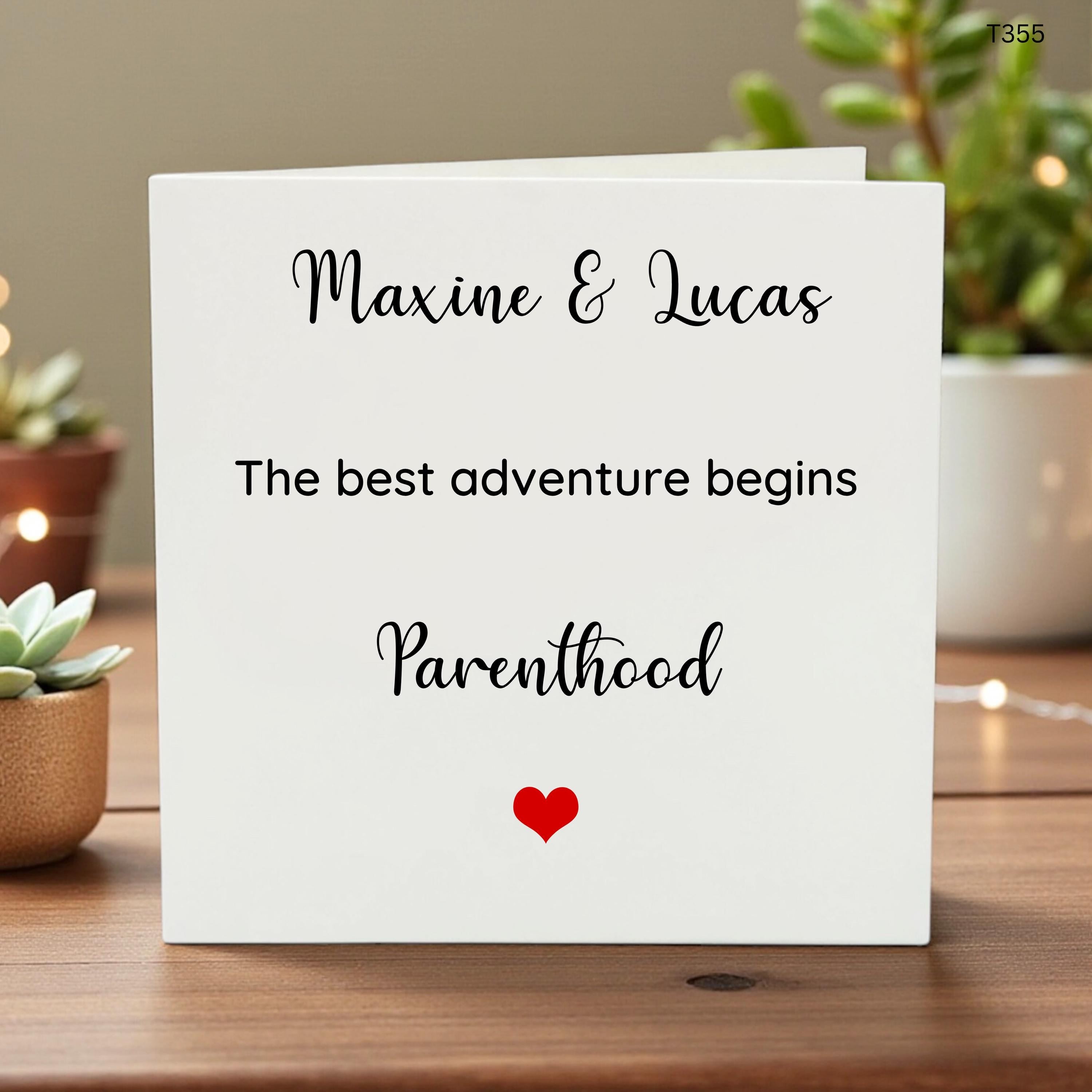 Personalised Parenthood Card, Best Adventure Begins Card, New Parents To Be Congratulations Card, Pregnancy Baby Shower Gift