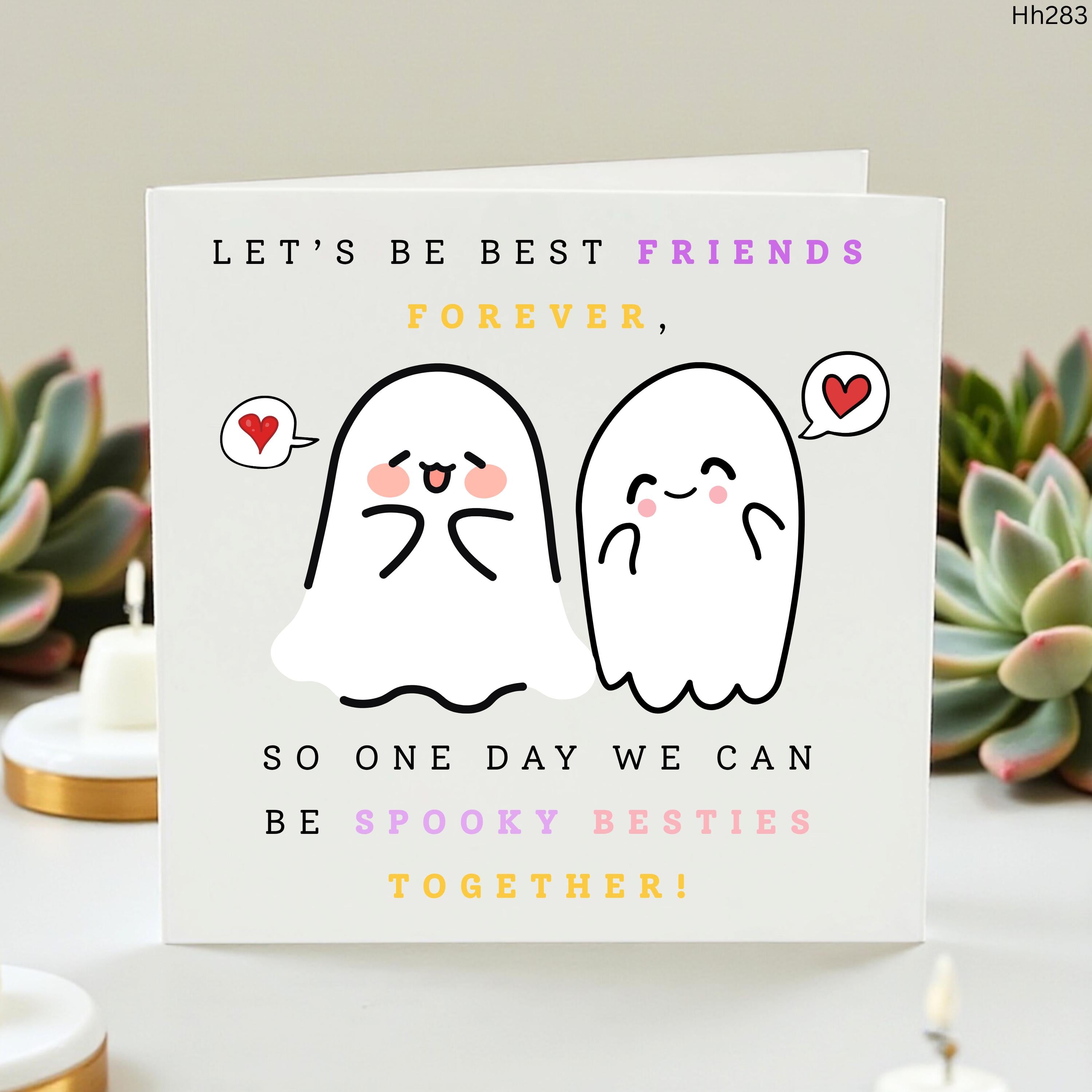 Spooky Best Friends Forever Card, Cute Ghost Friendship Card, Halloween Bestie Card, Funny BFF Card, Bestie Gift