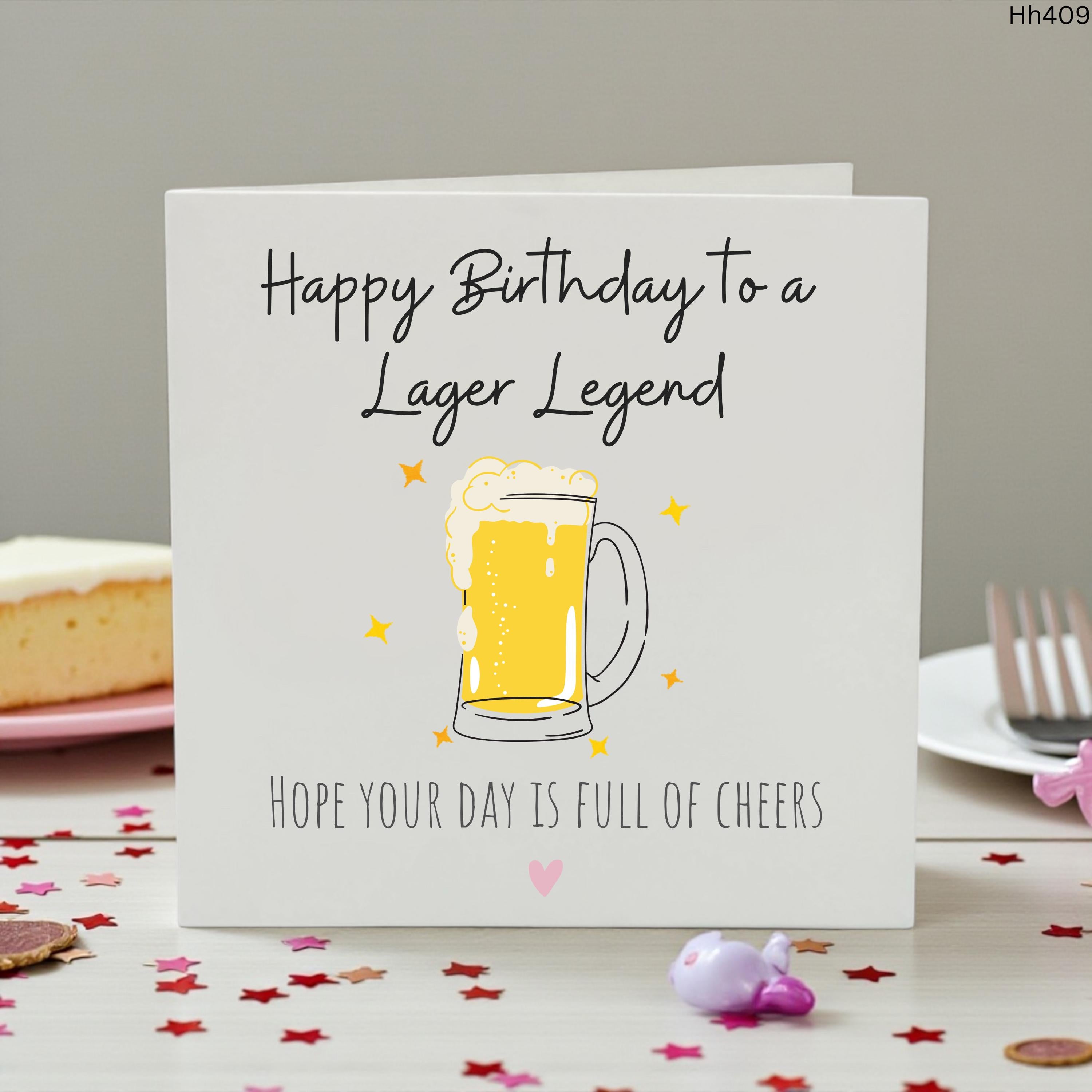 Funny Beer Birthday Card for Him Lager Legend Card Pint Beer Lover Birthday Card Dad Brother Uncle Friend Husband Cheers Card