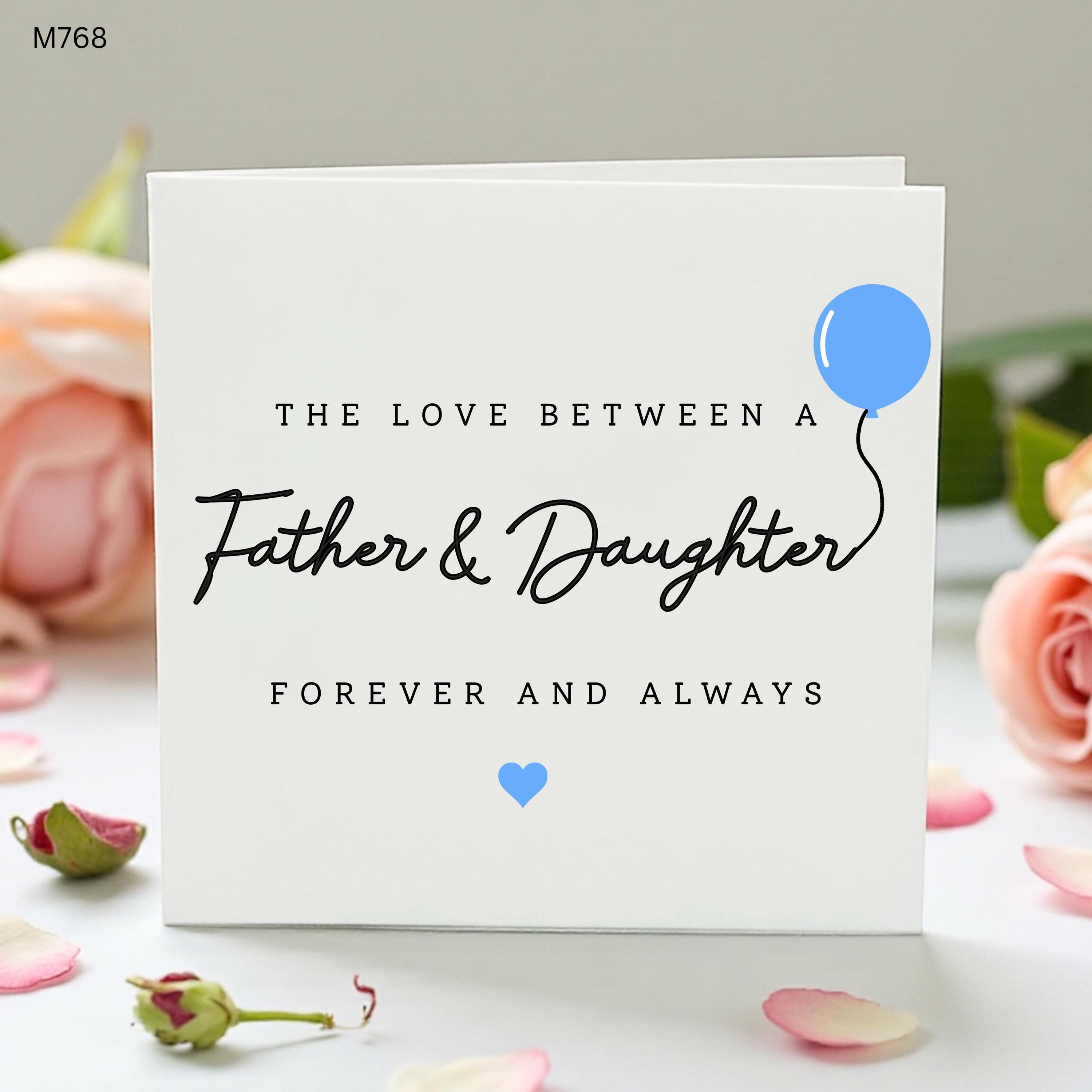 Father Daughter Card, Dad Card From Daughter, Father’s Day Card, Birthday Card for Dad, Forever And Always Dad Love Card, Blue Balloon Card