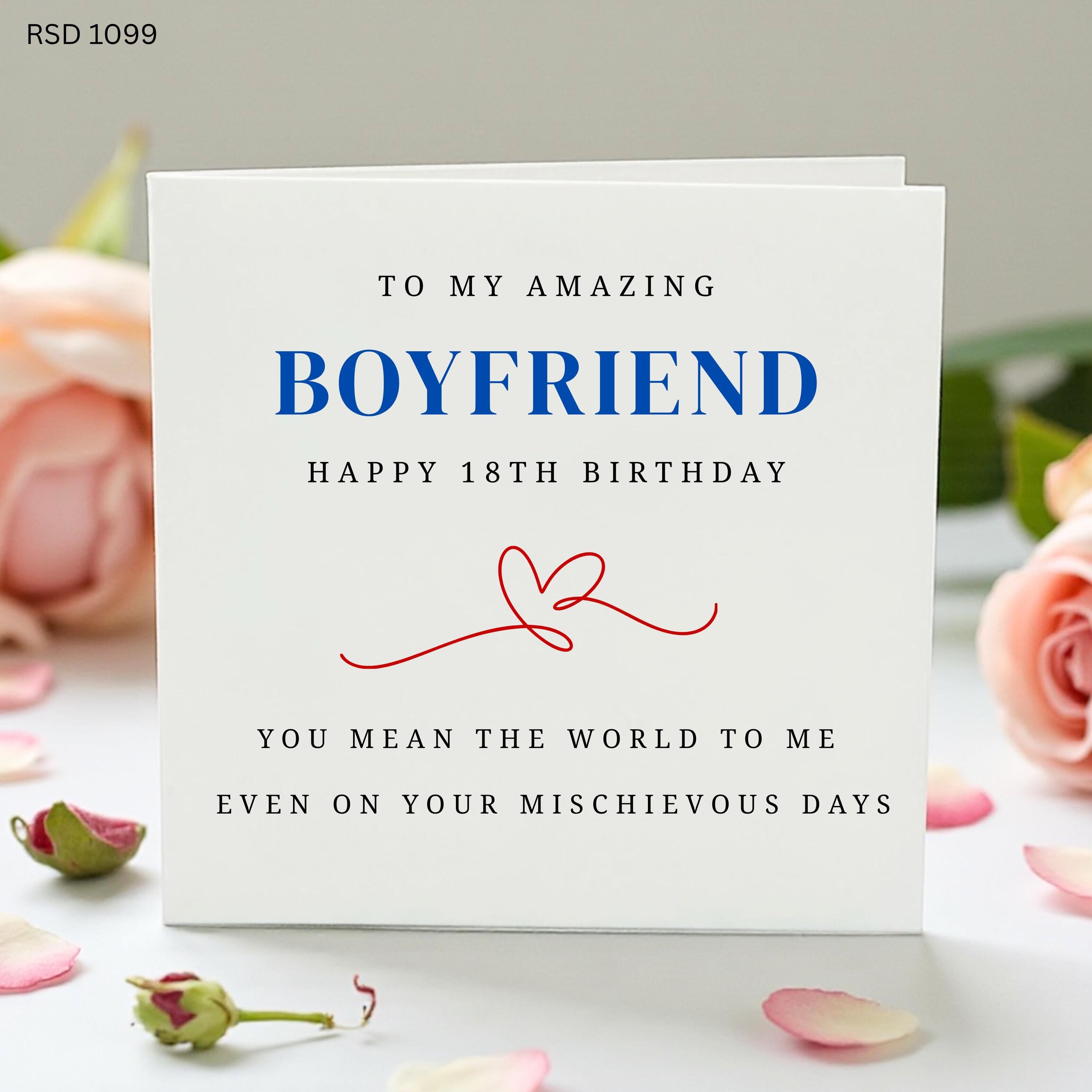 Personalised Boyfriend 18th Birthday Card, Romantic Birthday Card For Him, Amazing Boyfriend Card, Custom 18th Birthday Gift