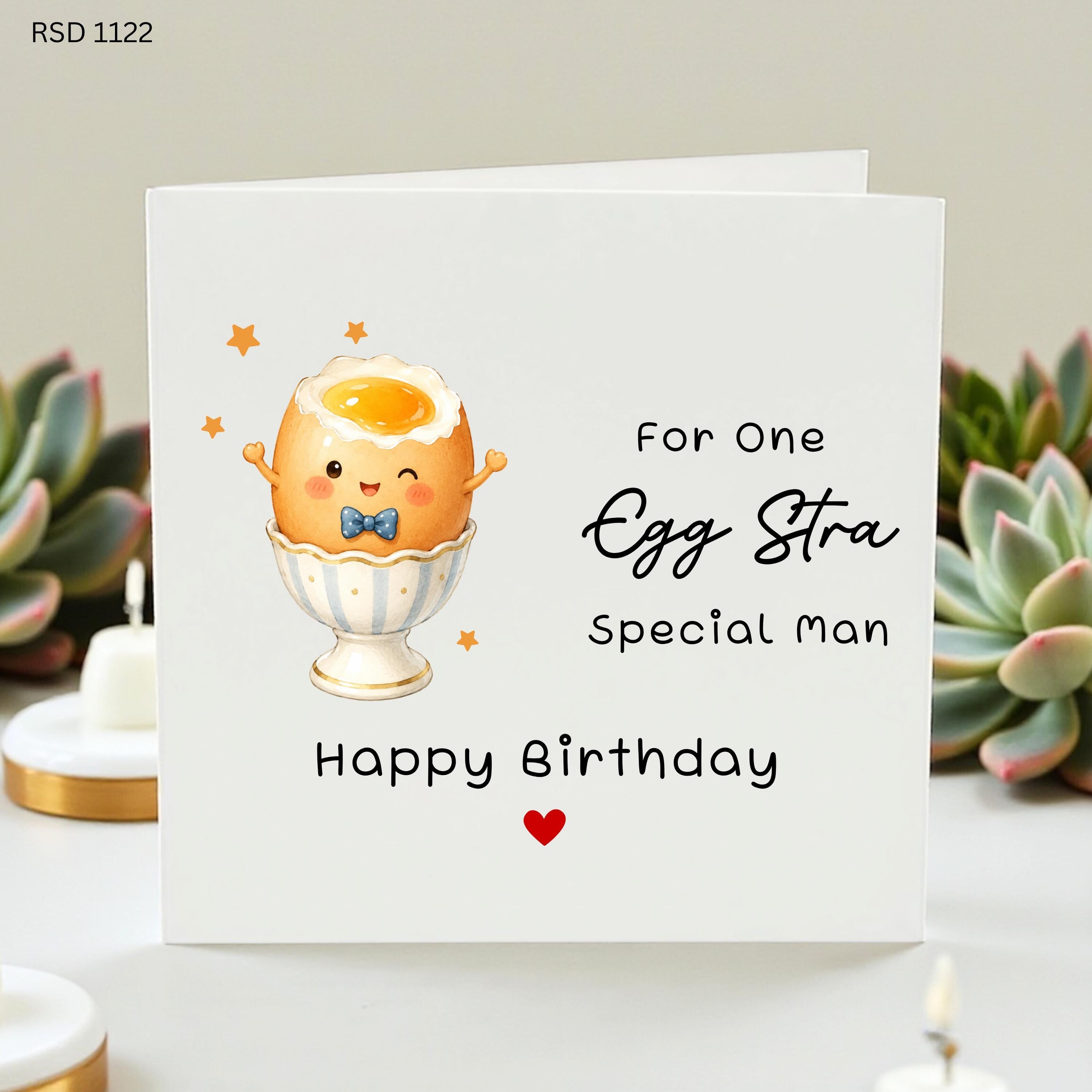 Funny Birthday Card for Him, Egg-stra Special Man Card, Cute Egg Birthday Card, Husband Boyfriend Dad Gift, Funny Pun Card