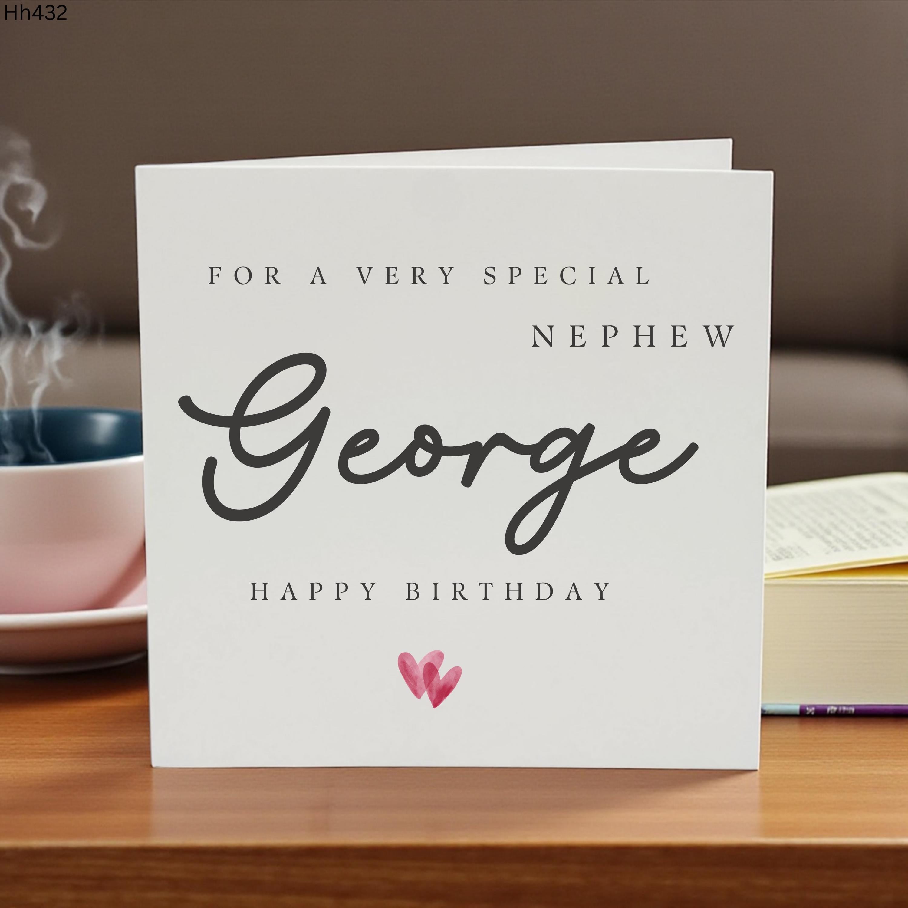 Personalised Nephew Birthday Card, Custom Name Birthday Card for Nephew, Special Nephew Birthday Greeting Card, Birthday, Nephew Birthday
