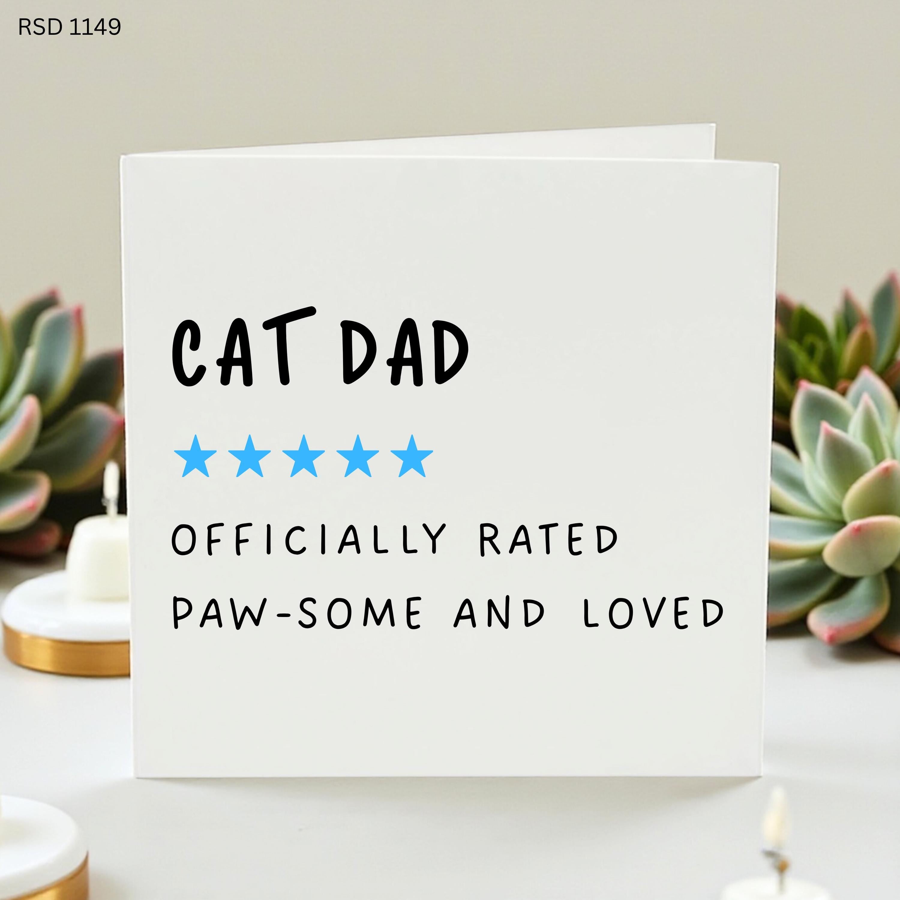 Cat Dad Birthday Card, Funny Cat Dad Card, Paw-Some Cat Daddy Gift, From The Cat Card, Cat Lover Birthday Card, Pet Dad Gift