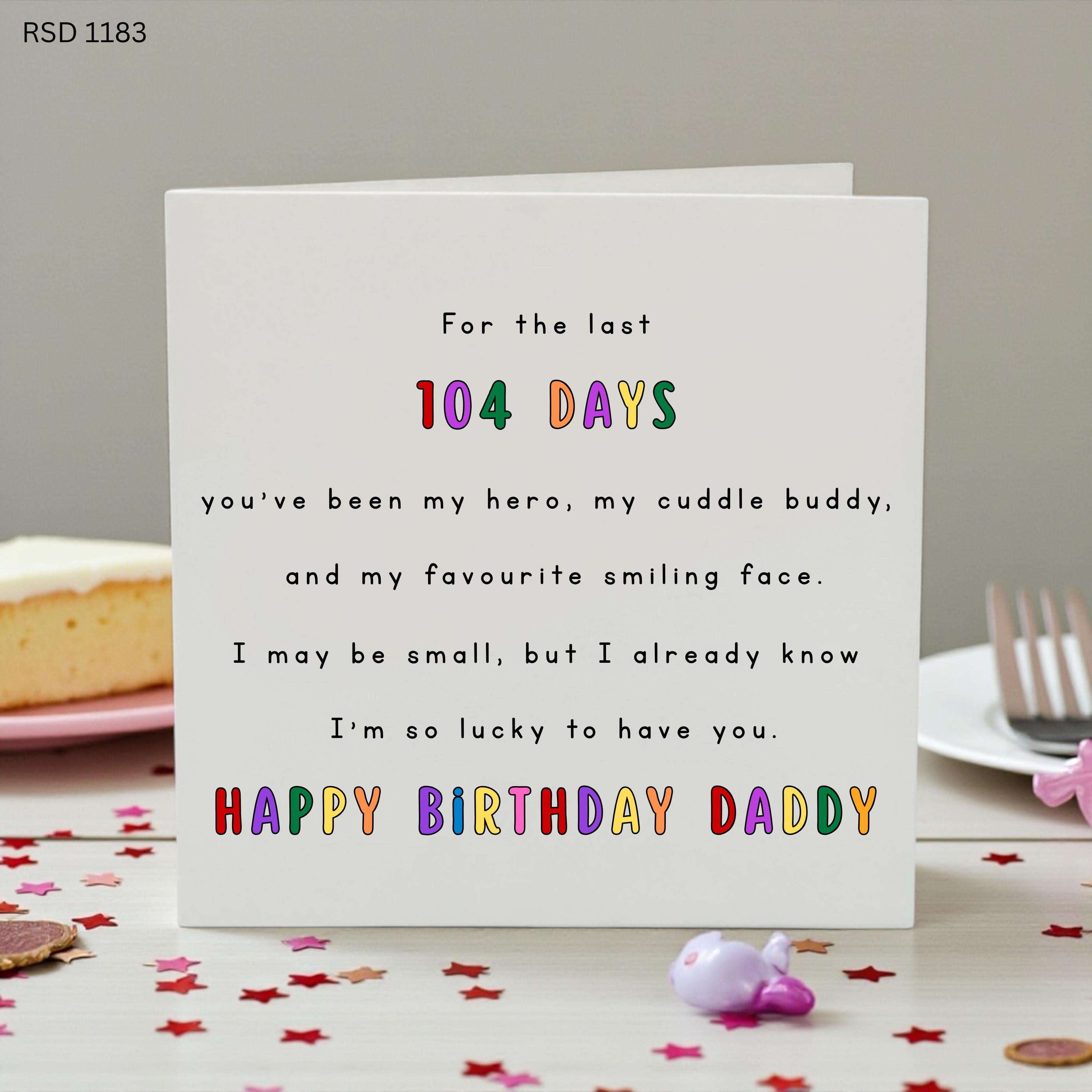 Personalised Daddy Birthday Card from Baby, First Birthday Card for Daddy, Custom Days Birthday Card, Heartfelt Dad Birthday Card, Birthday