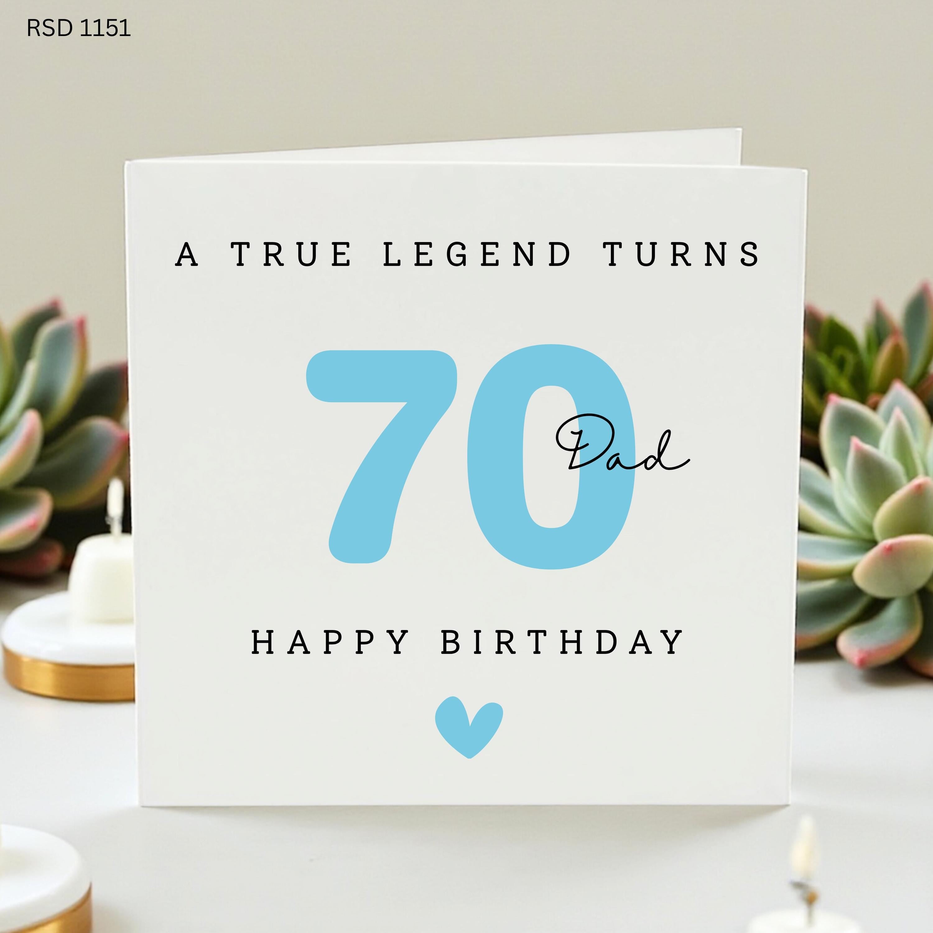Dad 70th Birthday Card, Personalised 70th Card For Dad, Funny Legend Dad Card, Milestone Birthday Gift From Son Daughter