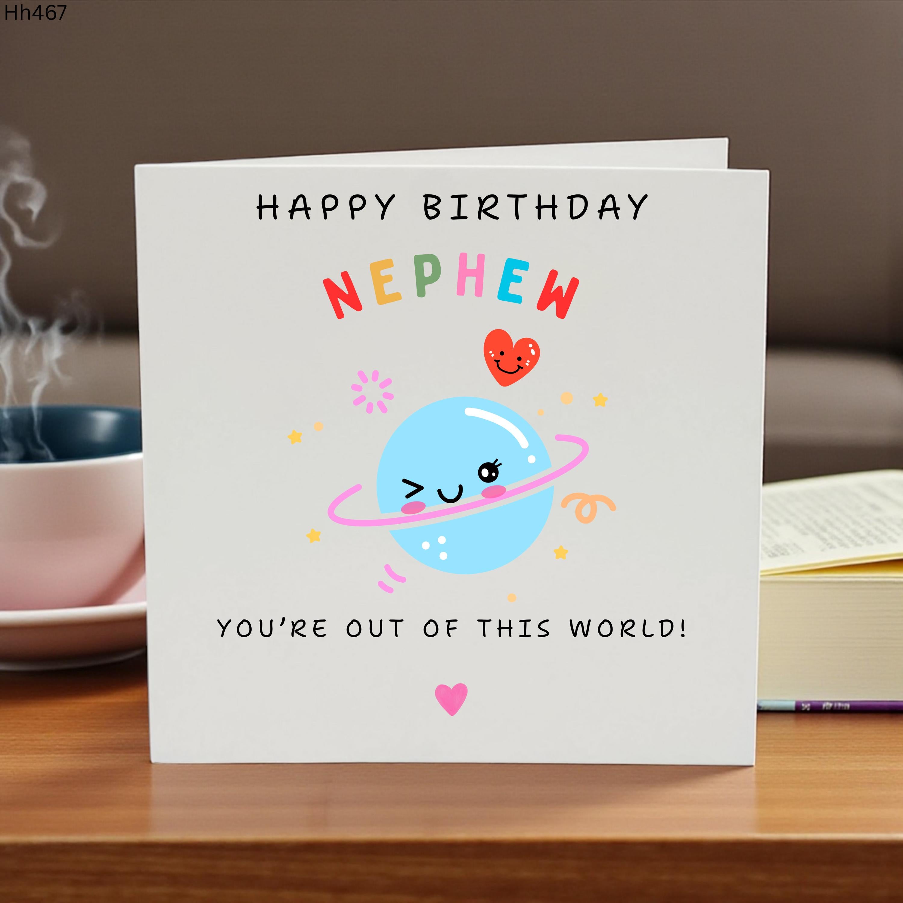 Nephew Birthday Card, Out Of This World Nephew Card, Cute Space Birthday Card for Nephew, Special Nephew Birthday Gift