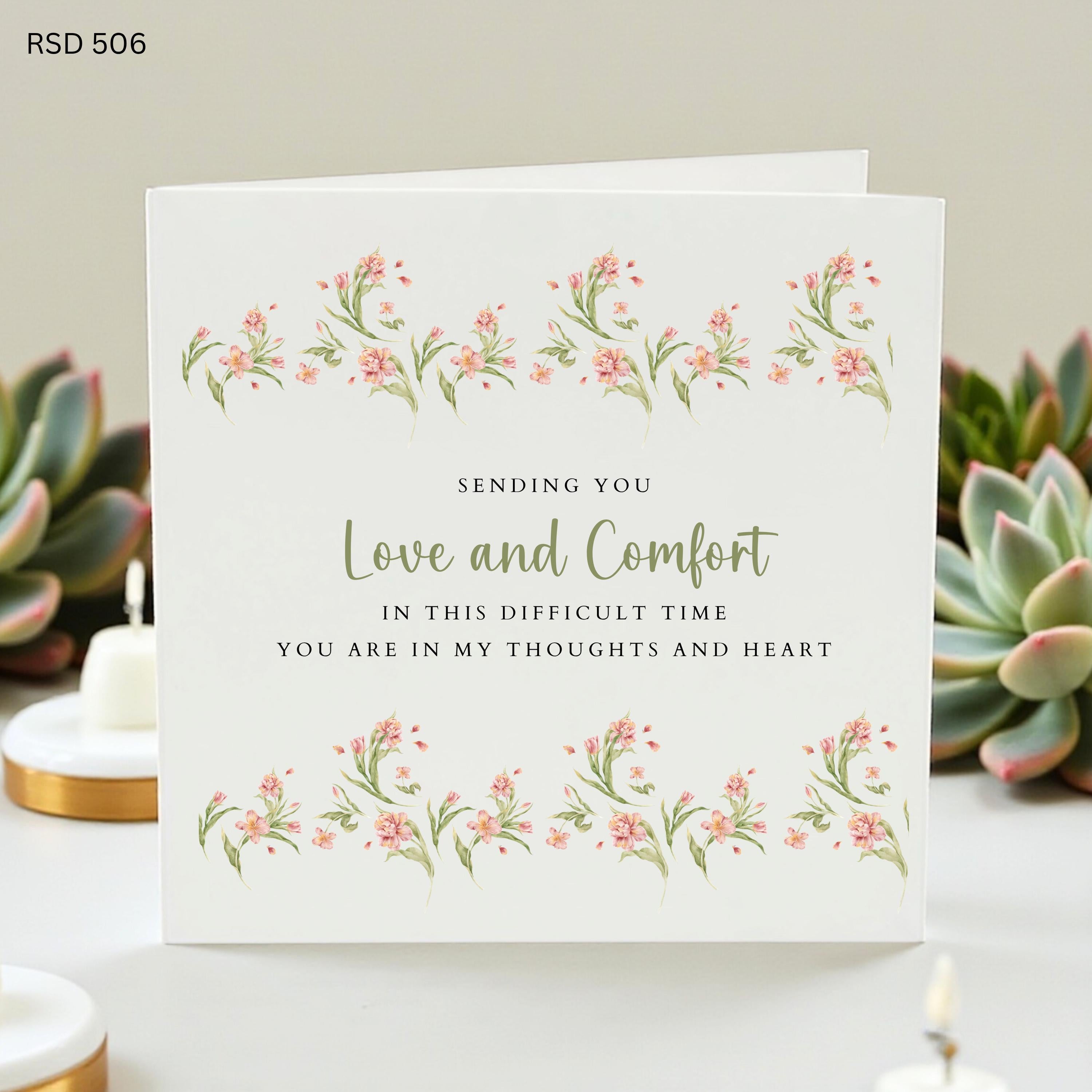 Sympathy Card, Love And Comfort Card, Thinking Of You Card, Floral Condolence Card, Difficult Time Support Card, Bereavement Card