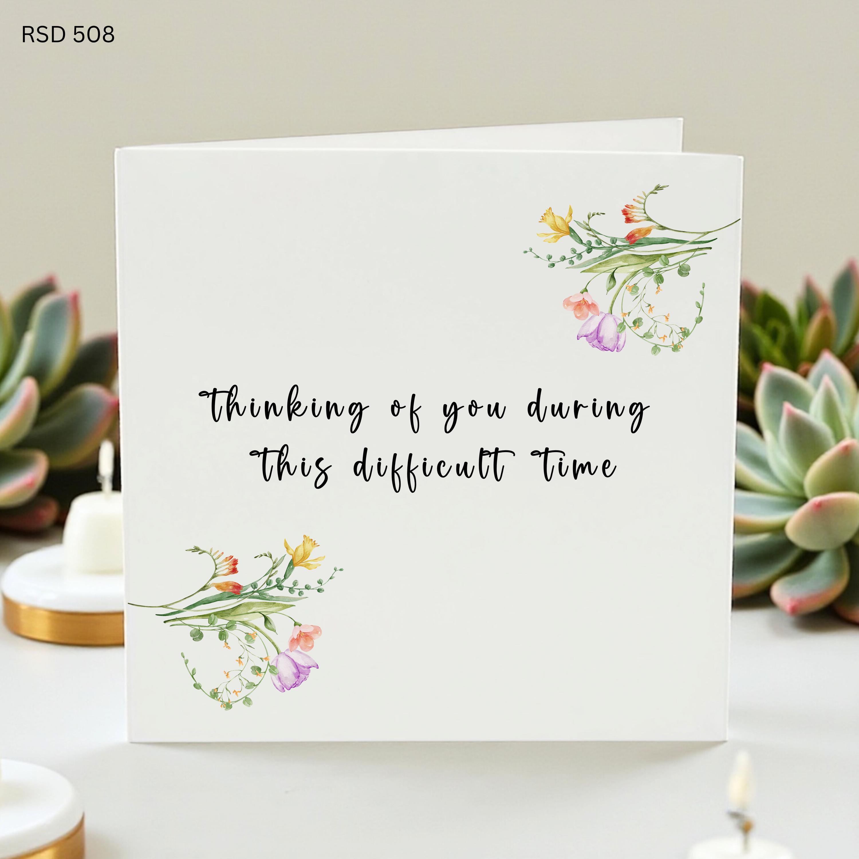 Thinking of You Card During Difficult Time, Sympathy Support Card, Floral Encouragement Card, Sending Love Card