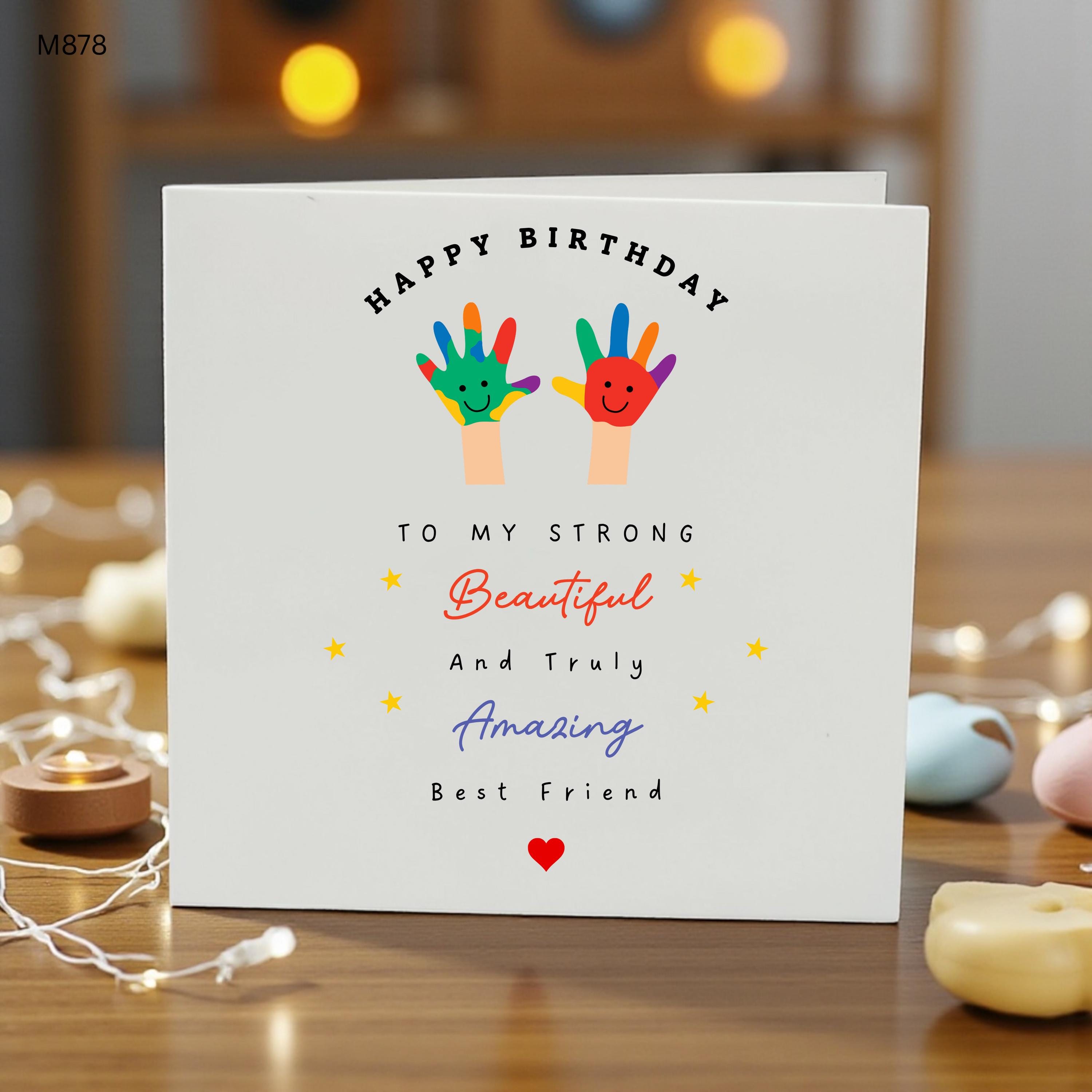 Best Friend Birthday Card, Birthday Card for Bestie, Friendship Birthday Card, Strong Beautiful Amazing Friend Card