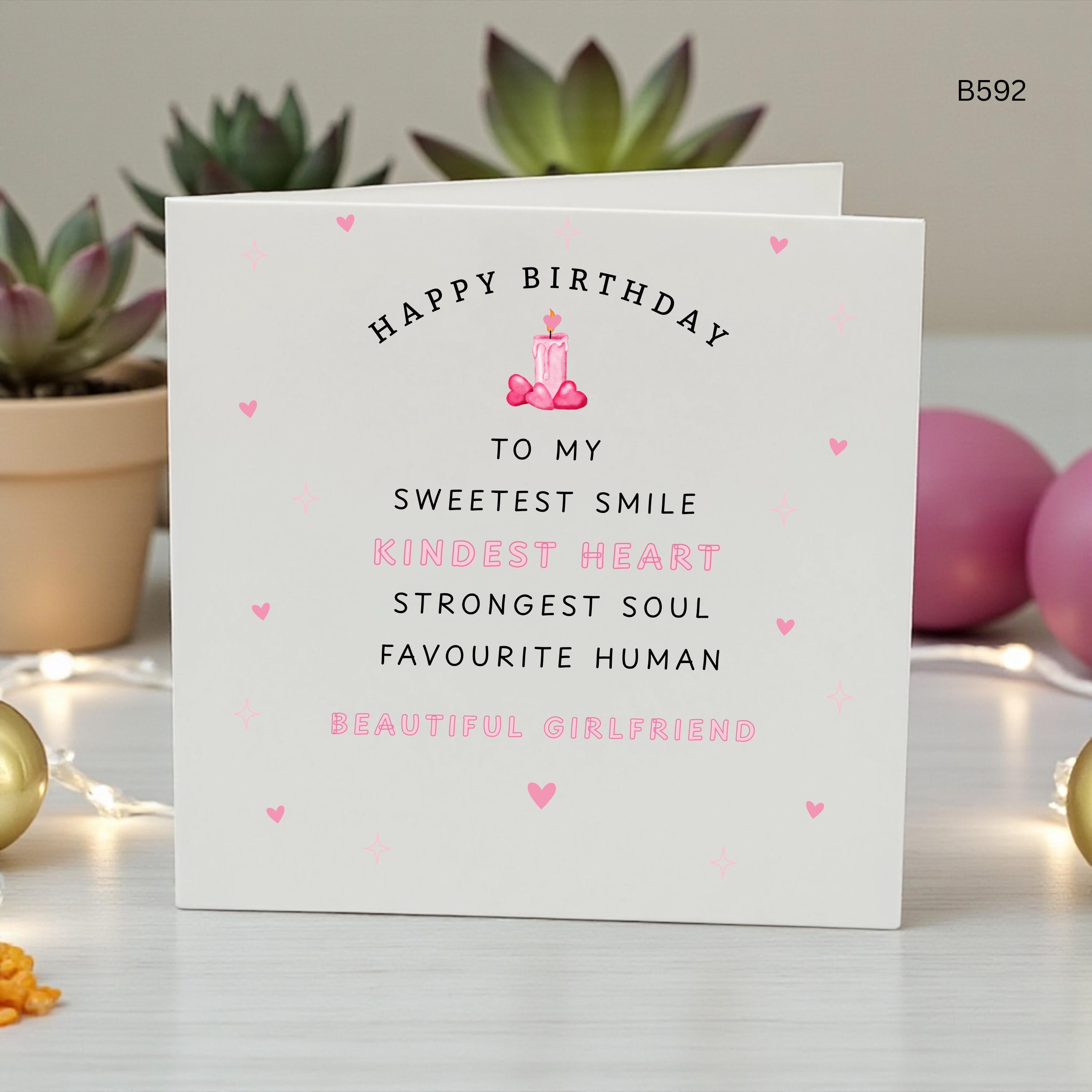 Personalised Girlfriend Birthday Card, Romantic Birthday Card For Girlfriend, Beautiful Girlfriend Card, Cute Love Birthday Card, Birthday