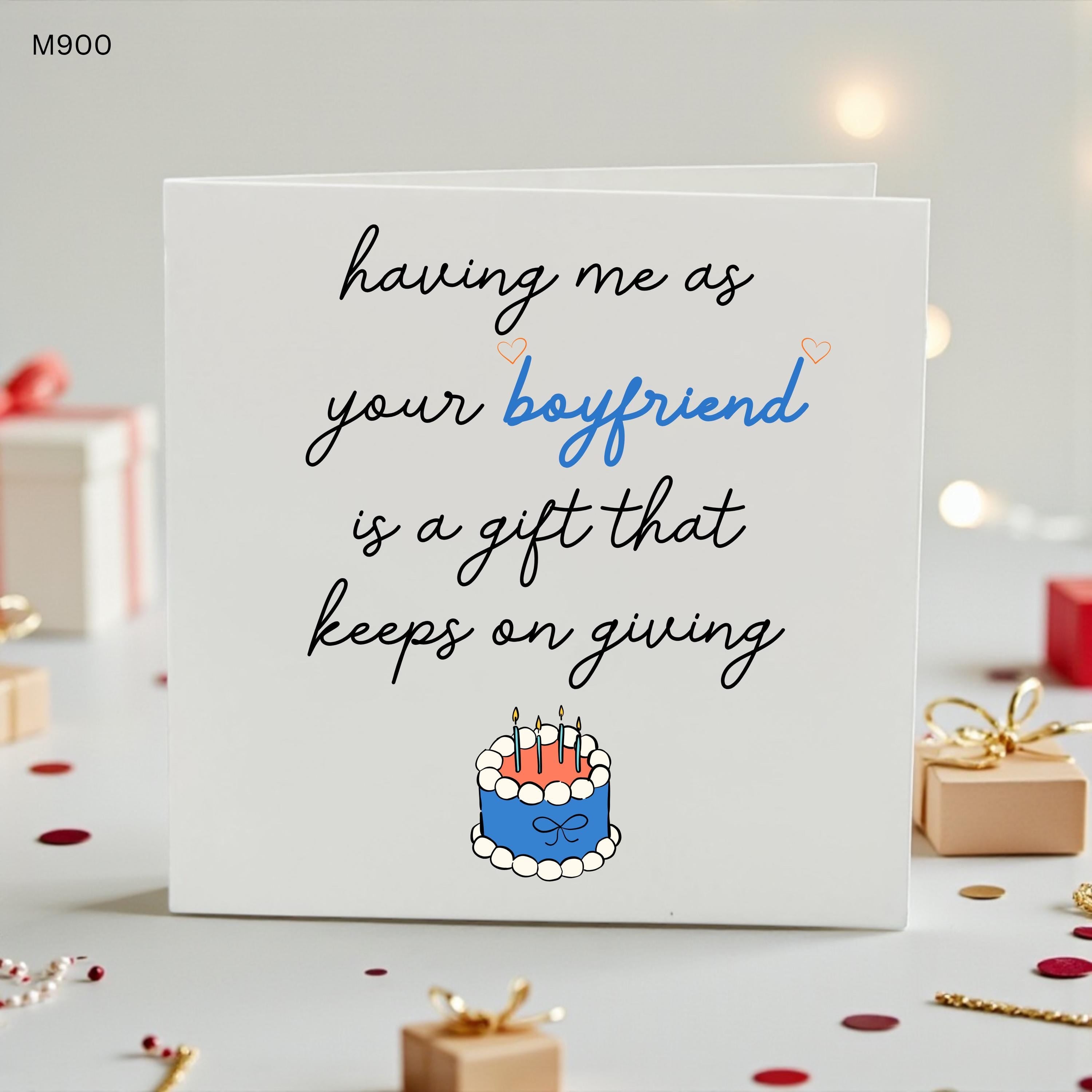 Funny Boyfriend Birthday Card, Having Me As Your Boyfriend Card, Humorous Birthday Card for Him, Cute Relationship Birthday Card