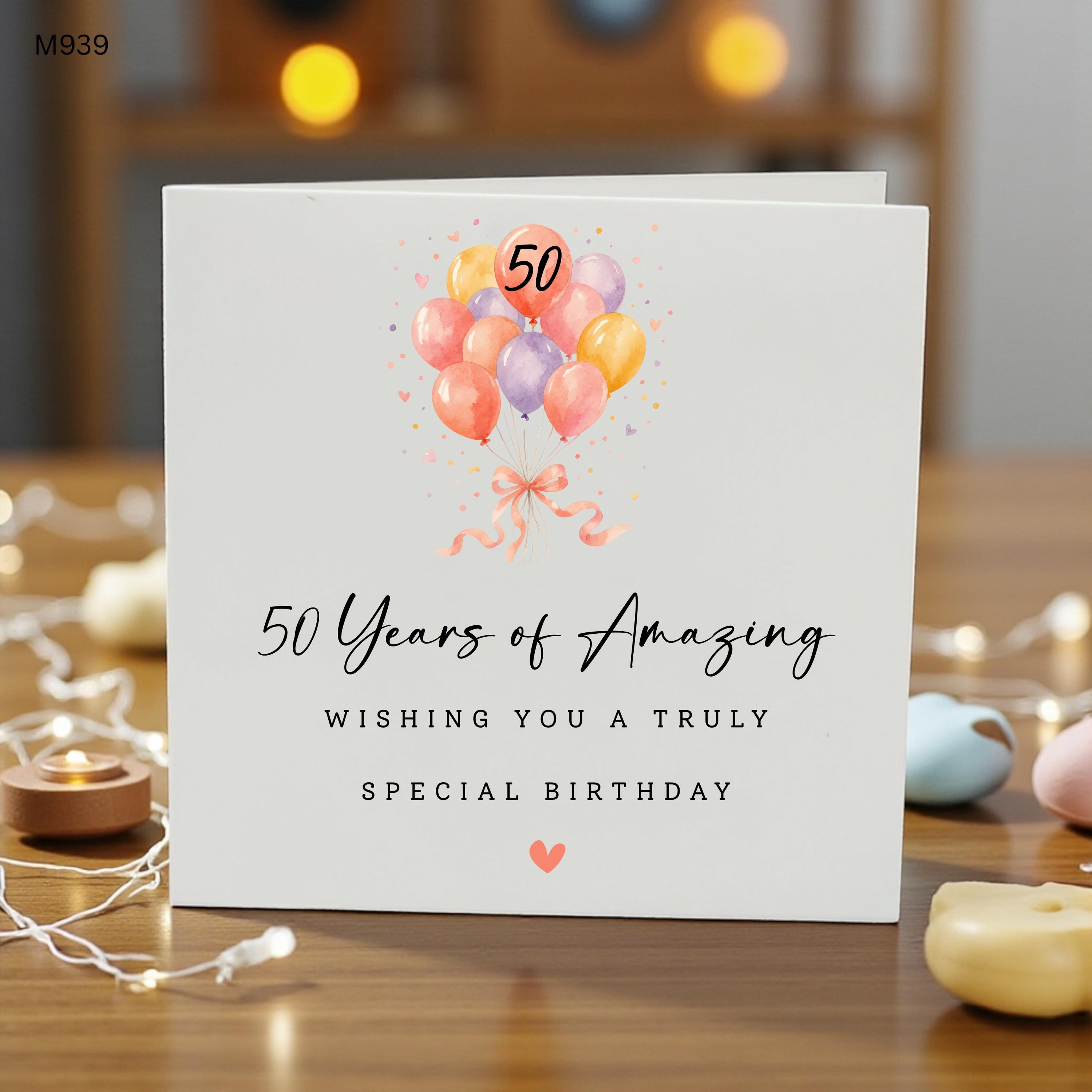 50th Birthday Card, Personalised 50th Birthday Card, Happy 50th Birthday Card, Milestone Birthday Card, 50 Years of Amazing Gift