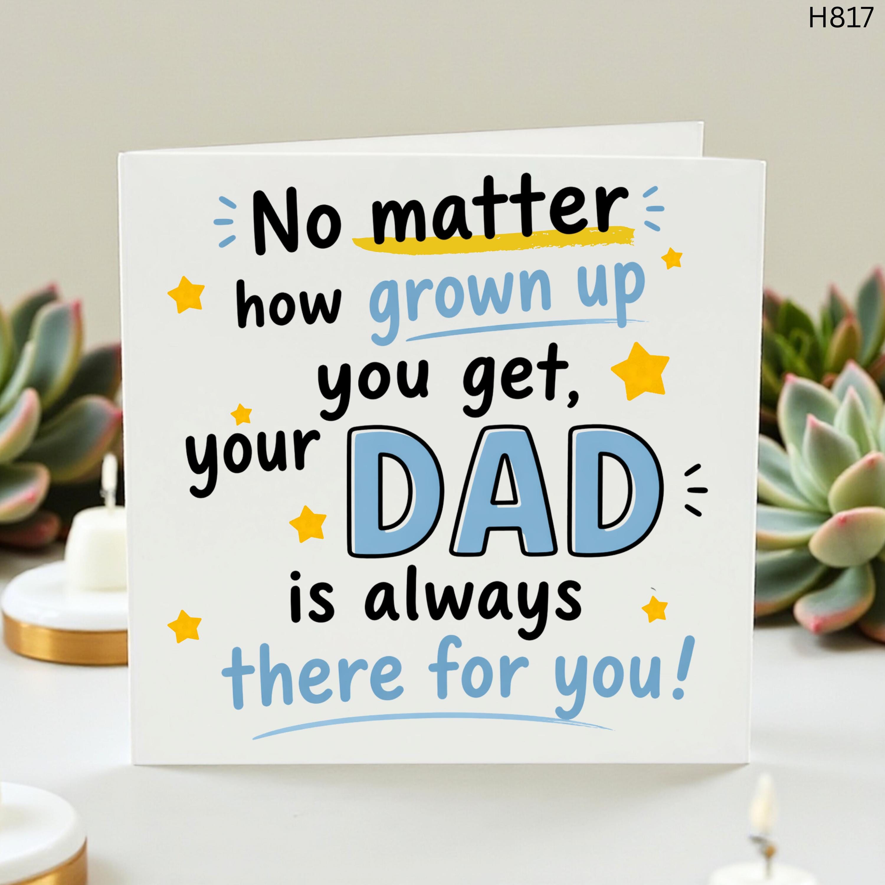 Dad Birthday Card From Daughter Son, Fathers Day Card For Dad, Sentimental Grown Up Child Card, Funny Dad Card, Daddy Gift Card