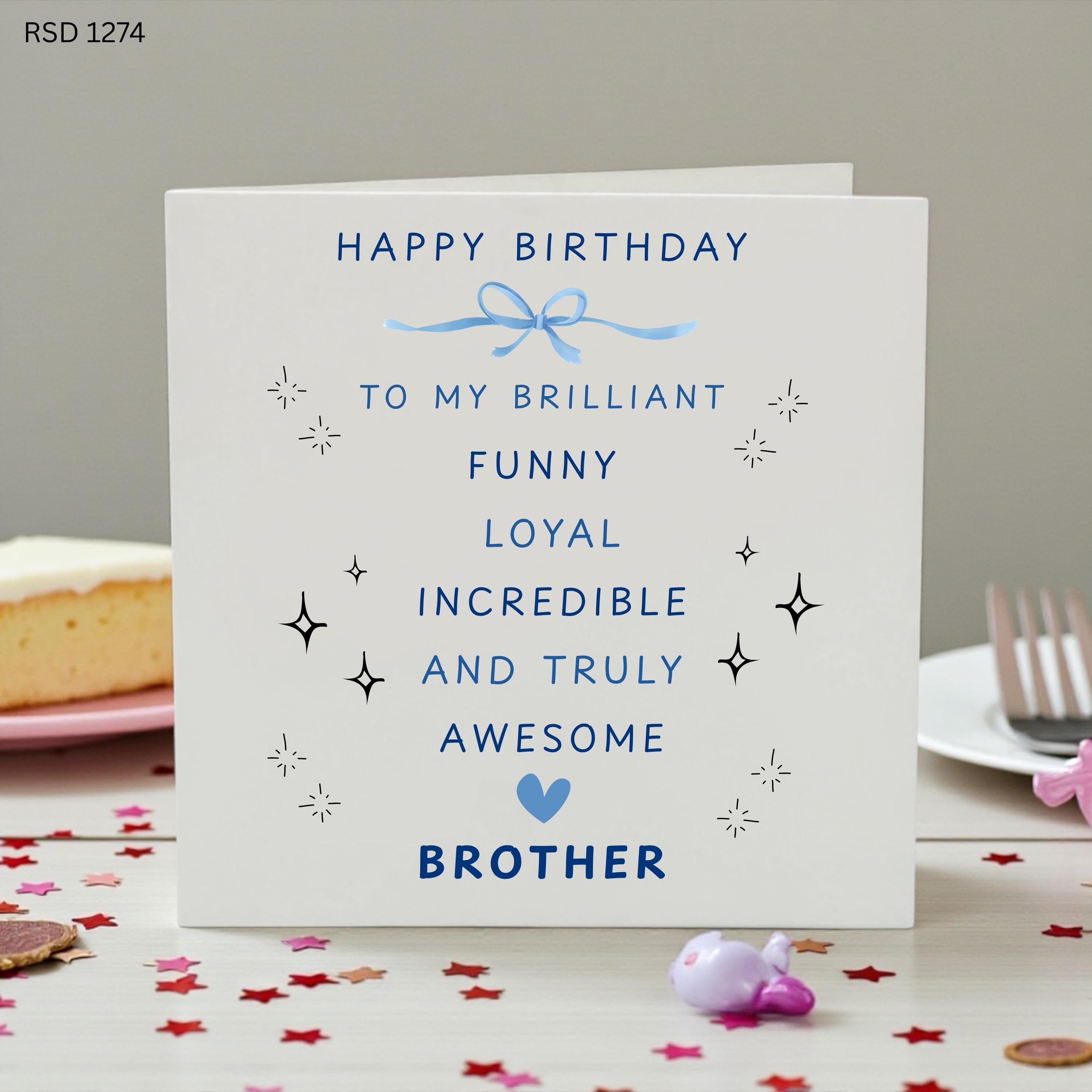 Brother Birthday Card, Happy Birthday Brother Card, Funny Brother Birthday Gift, Special Brother Greeting Card, Personalised Brother Card,