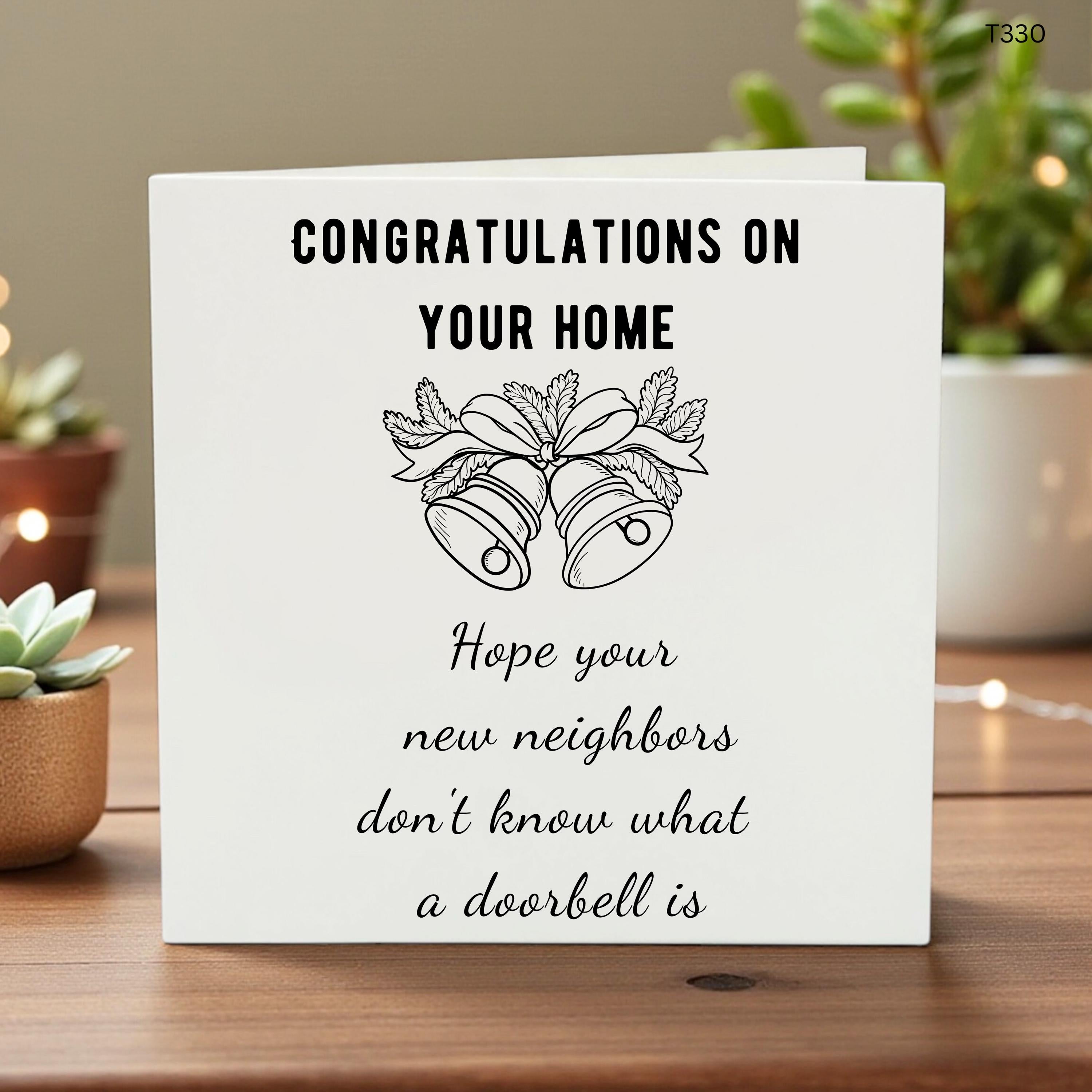 Funny New Home Card, Housewarming Congratulations Card, Moving House Card, Doorbell Joke Card for New Homeowners Neighbour Gift