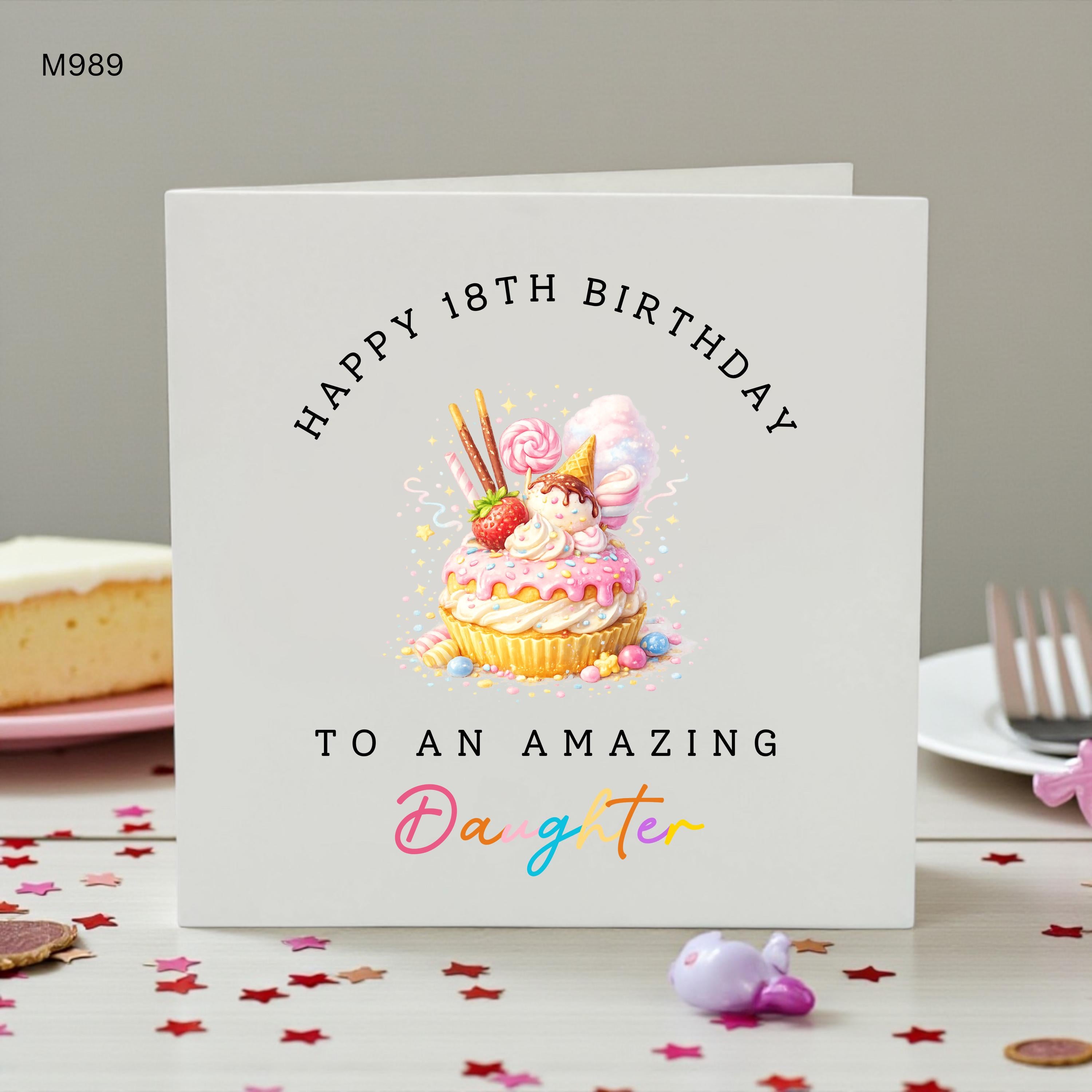Personalised 18th Birthday Daughter Card, Happy 18th Birthday To An Amazing Daughter, Eighteenth Birthday Card From Mum And Dad