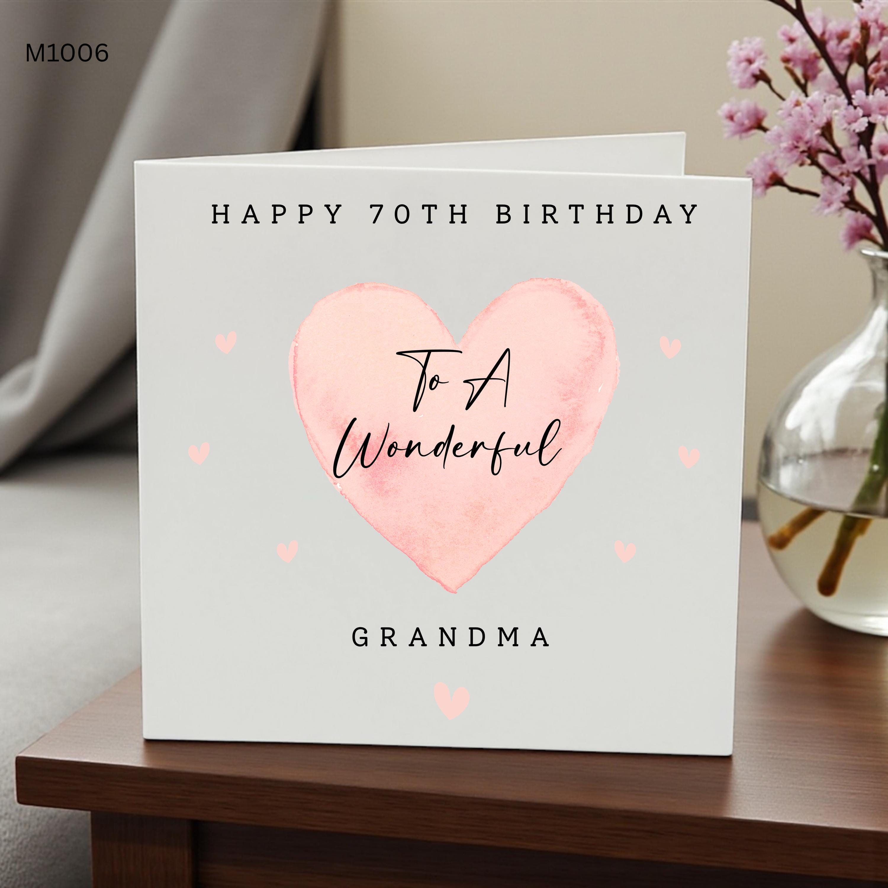Personalised 70th Birthday Card for Grandma, Happy 70th Birthday Grandma Card, Seventieth Birthday Card, Nana Gran Nan Birthday Card