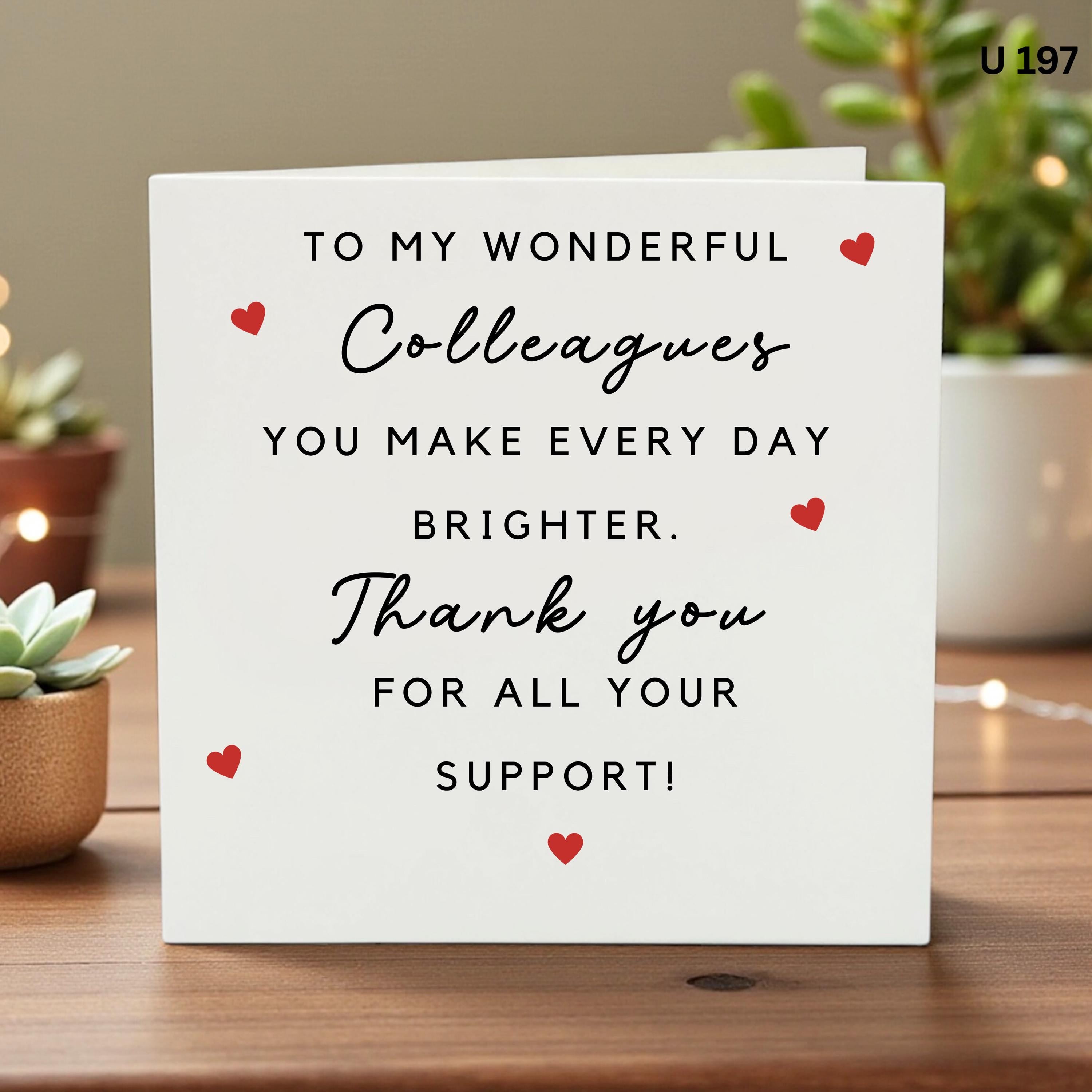 Colleagues Thank You Card, Personalised Work Team Appreciation Card, Coworker Support Card, Office Staff Gift, Workplace Greeting Card