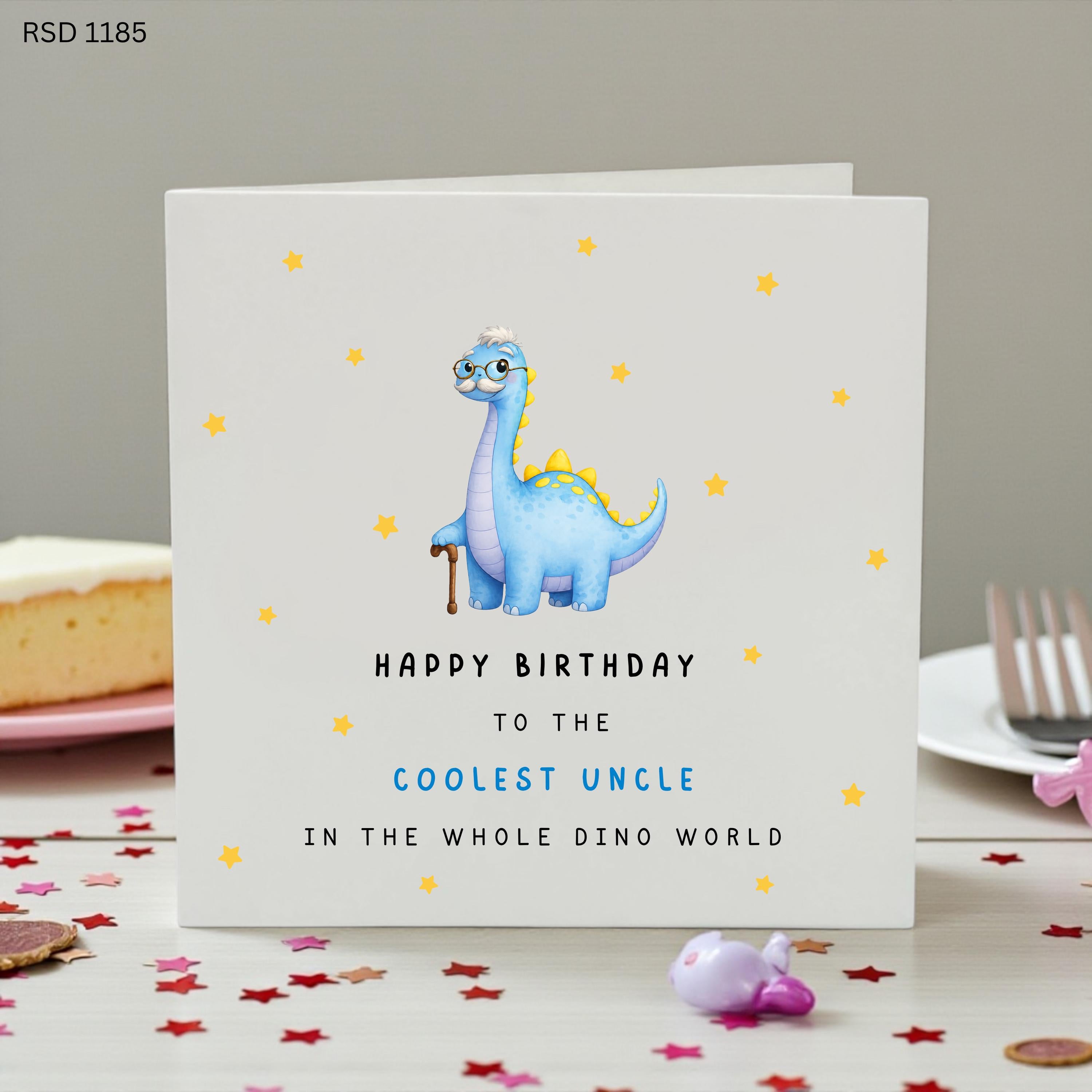 Funny Uncle Birthday Card, Coolest Uncle Birthday Card, Dinosaur Uncle Birthday Card, Cute Dino Birthday Card for Uncle, Happy Birthday