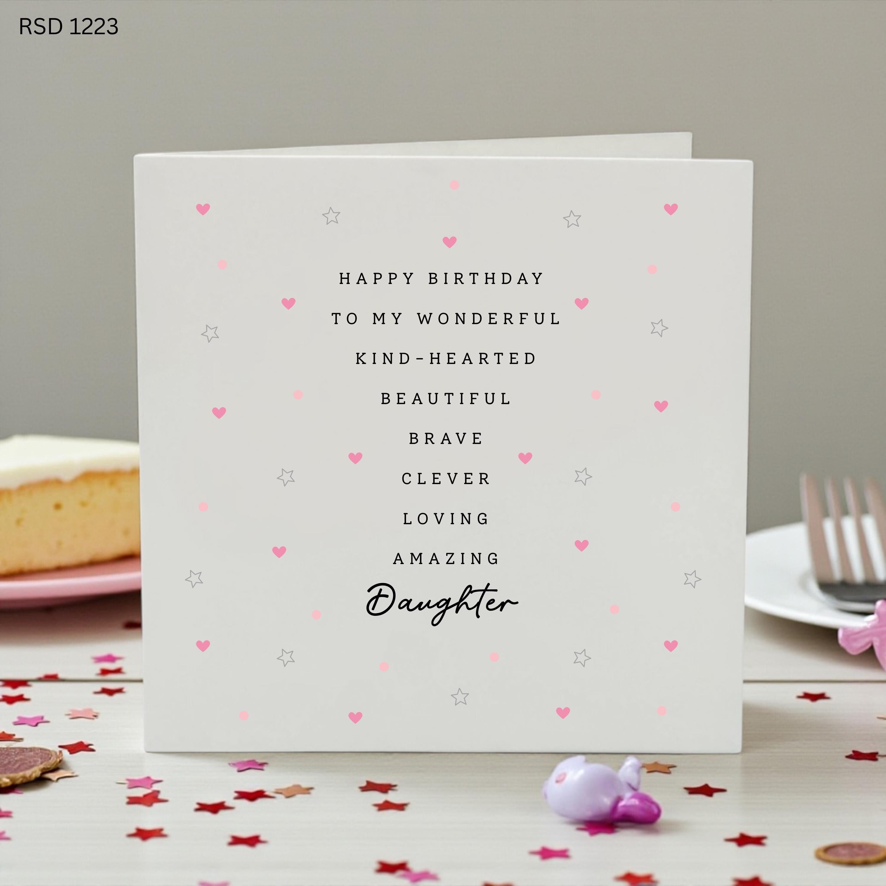 Birthday Card for Daughter, Special Daughter Birthday Card, Daughter Birthday Keepsake, Meaningful Birthday Card for Daughter, Daughter